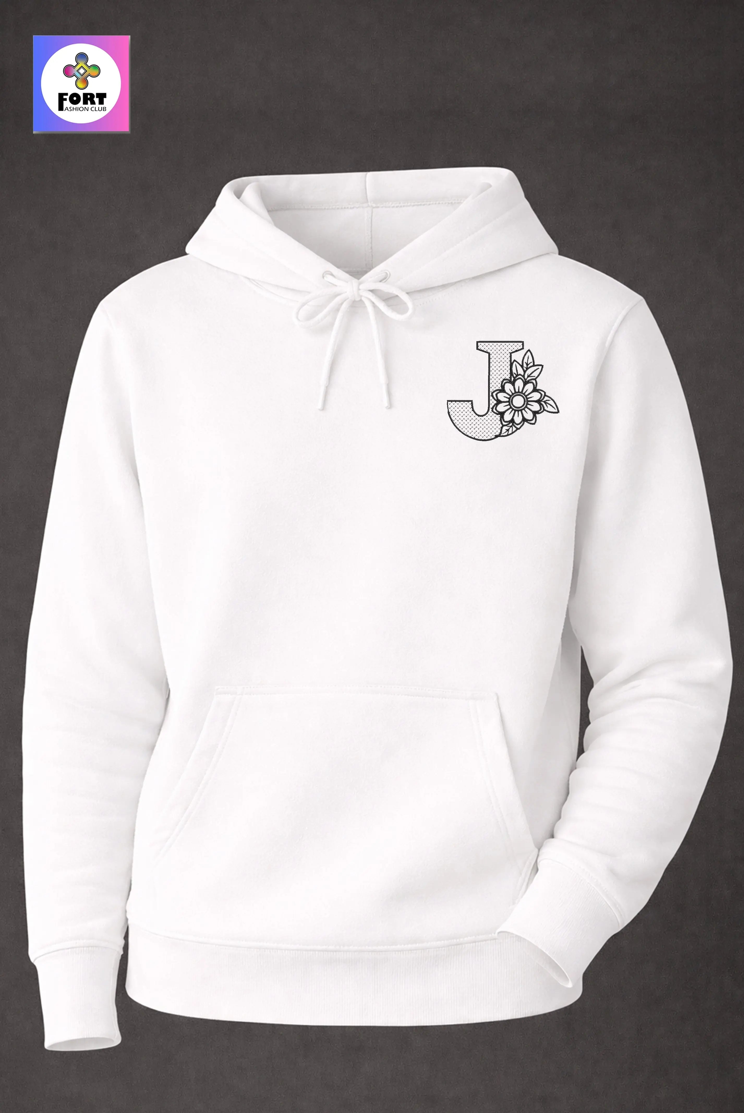 PREMIUM  ALPHABET EMBROIDERY UNISEX - HOODIE