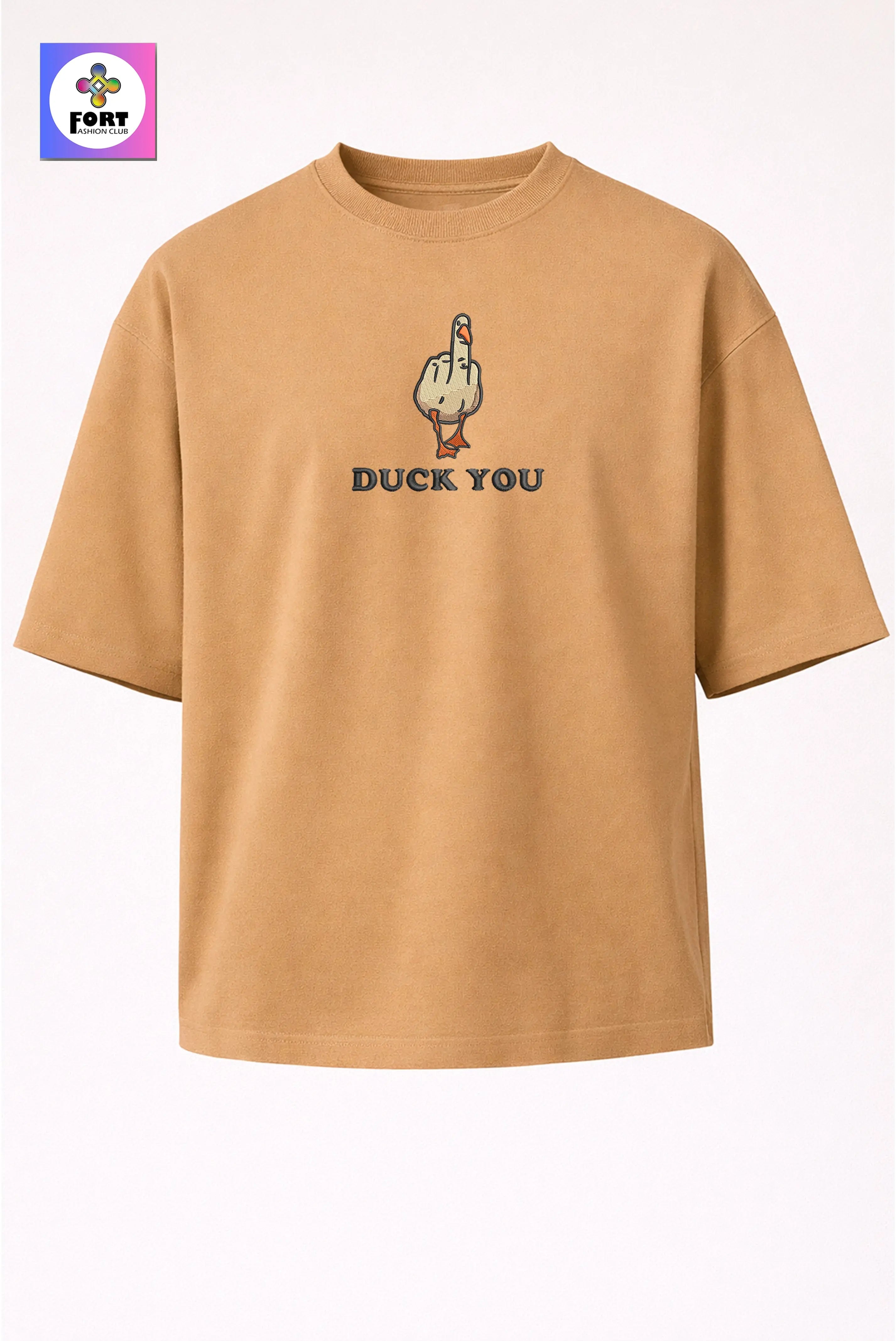 CRAZY EMBROIDERY UNISEX OVERSIZED T-SHIRT (DROP SHOULDER) – DUCK