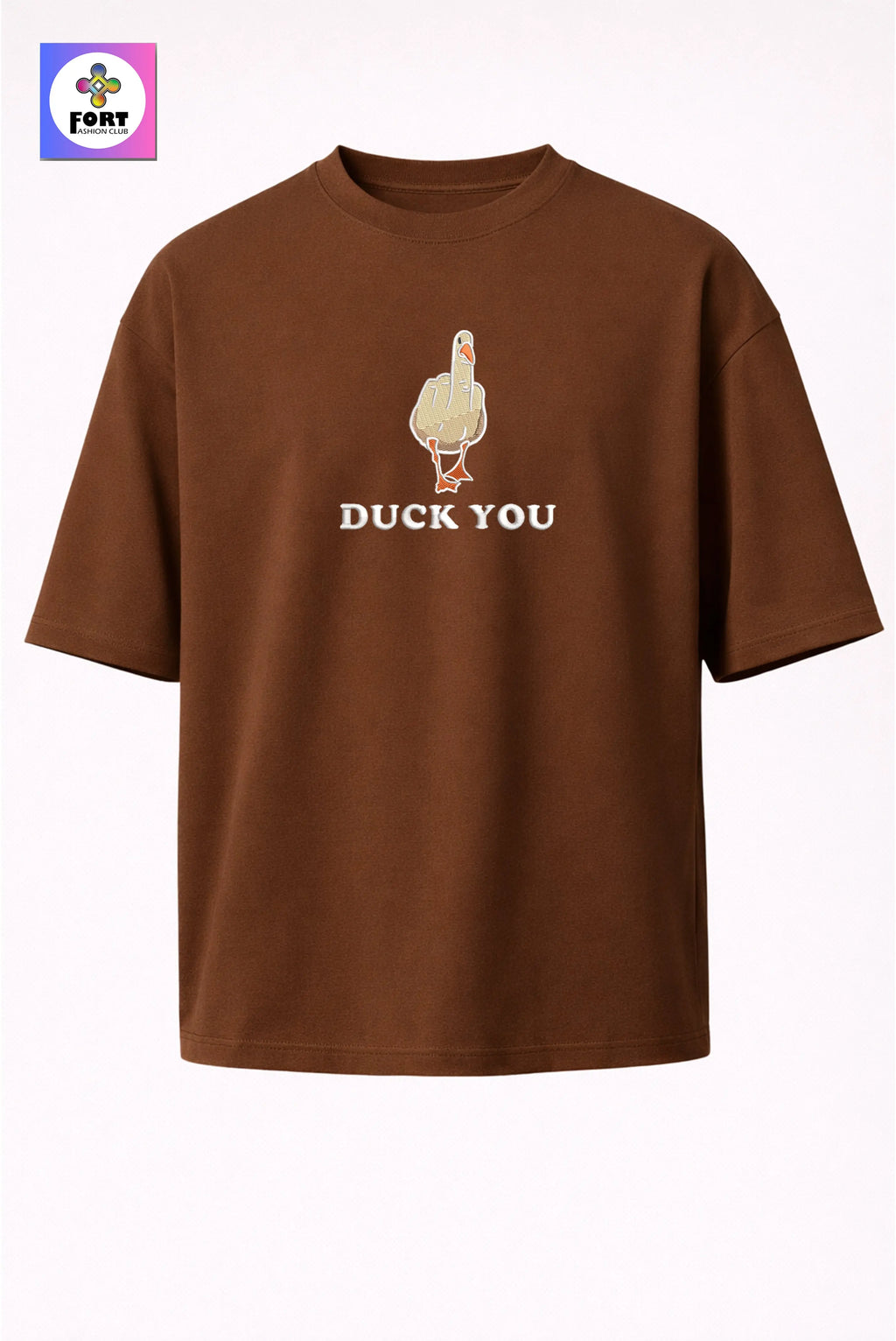 CRAZY EMBROIDERY UNISEX OVERSIZED T-SHIRT (DROP SHOULDER) – DUCK