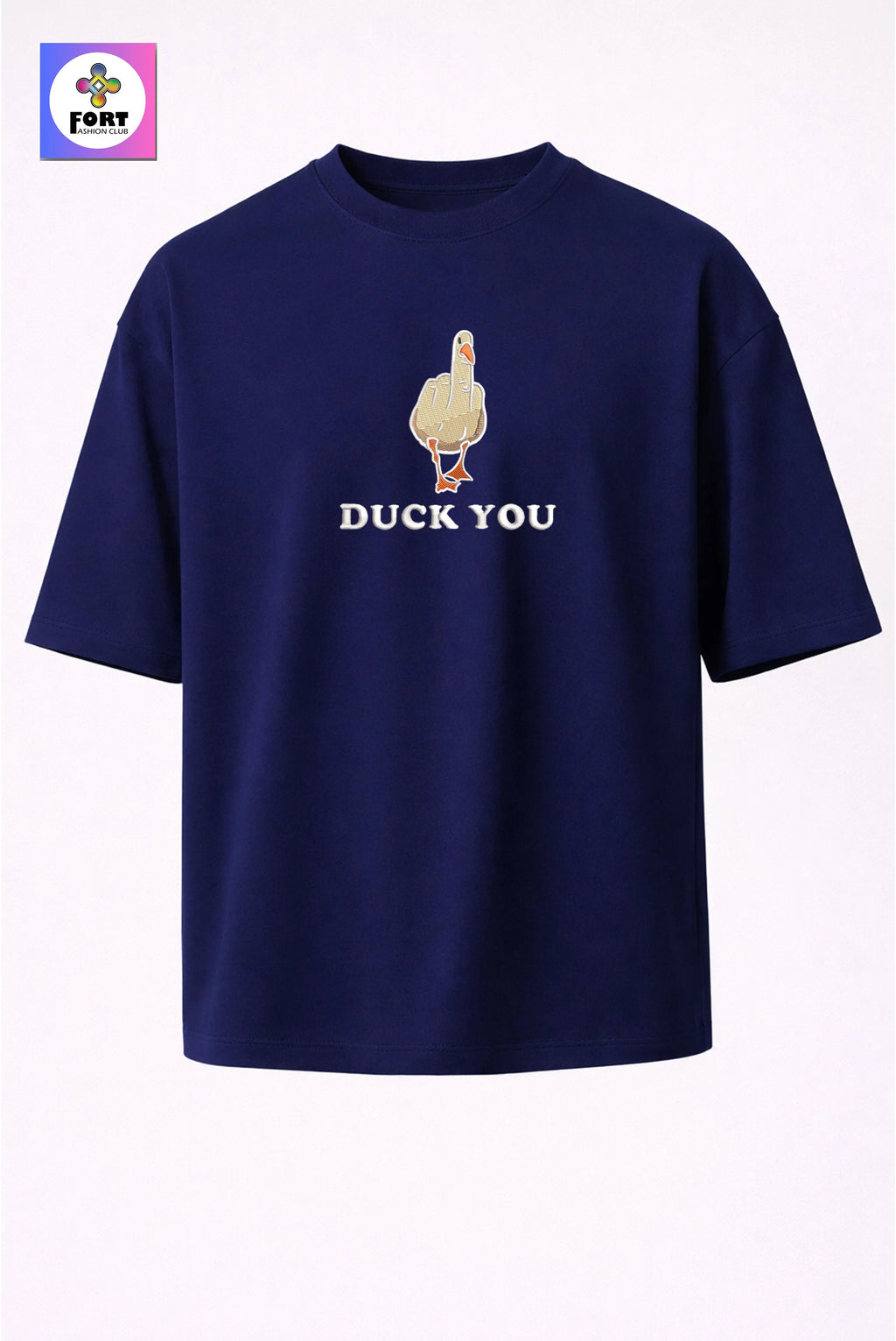 CRAZY EMBROIDERY UNISEX OVERSIZED T-SHIRT (DROP SHOULDER) – DUCK