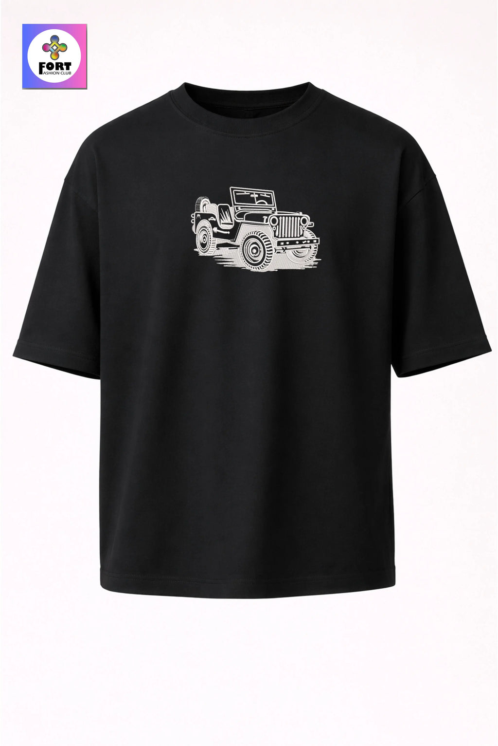 CRAZY EMBROIDERY UNISEX OVERSIZED T-SHIRT (DROP SHOULDER)  THAR