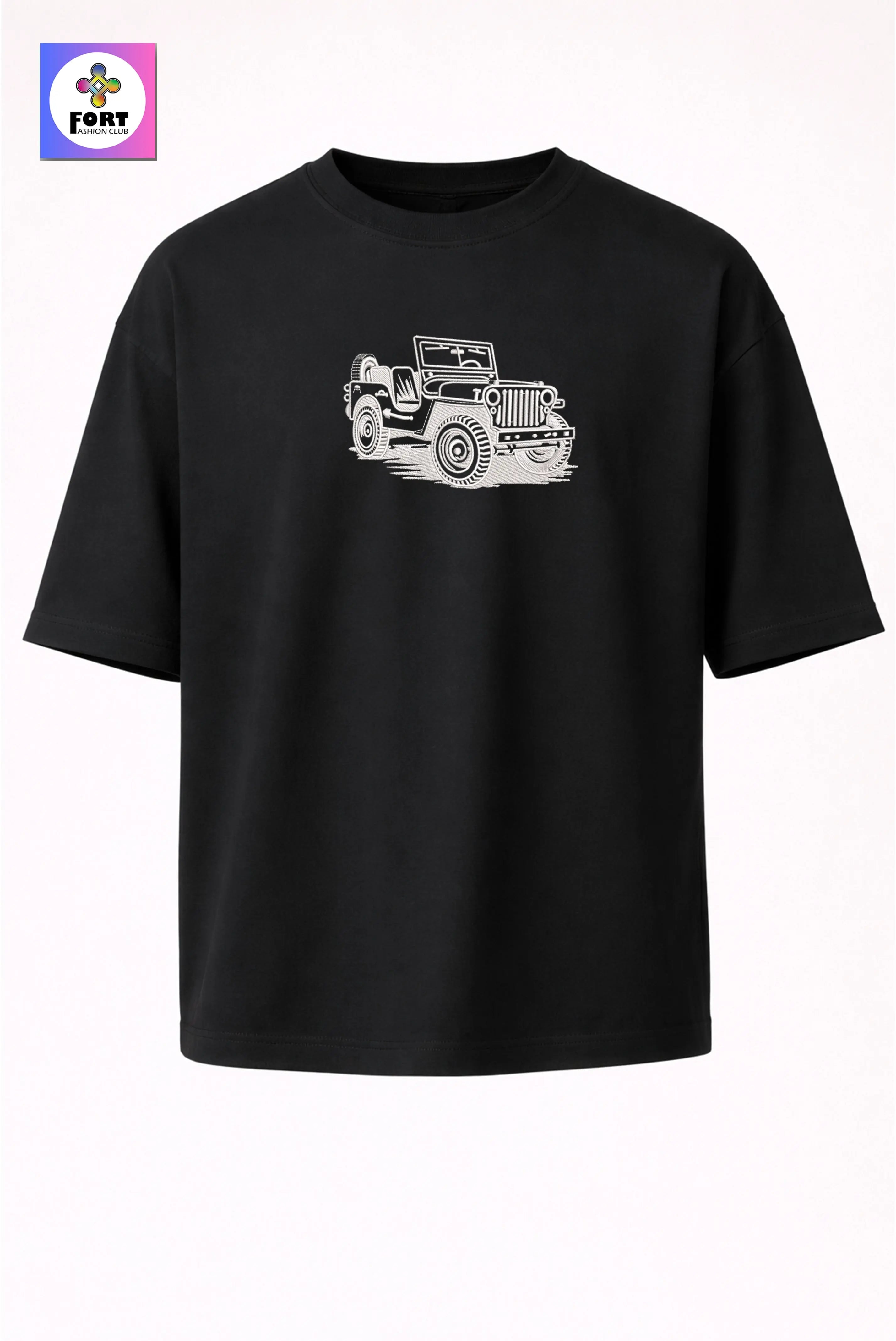 CRAZY EMBROIDERY UNISEX OVERSIZED T-SHIRT (DROP SHOULDER)  THAR