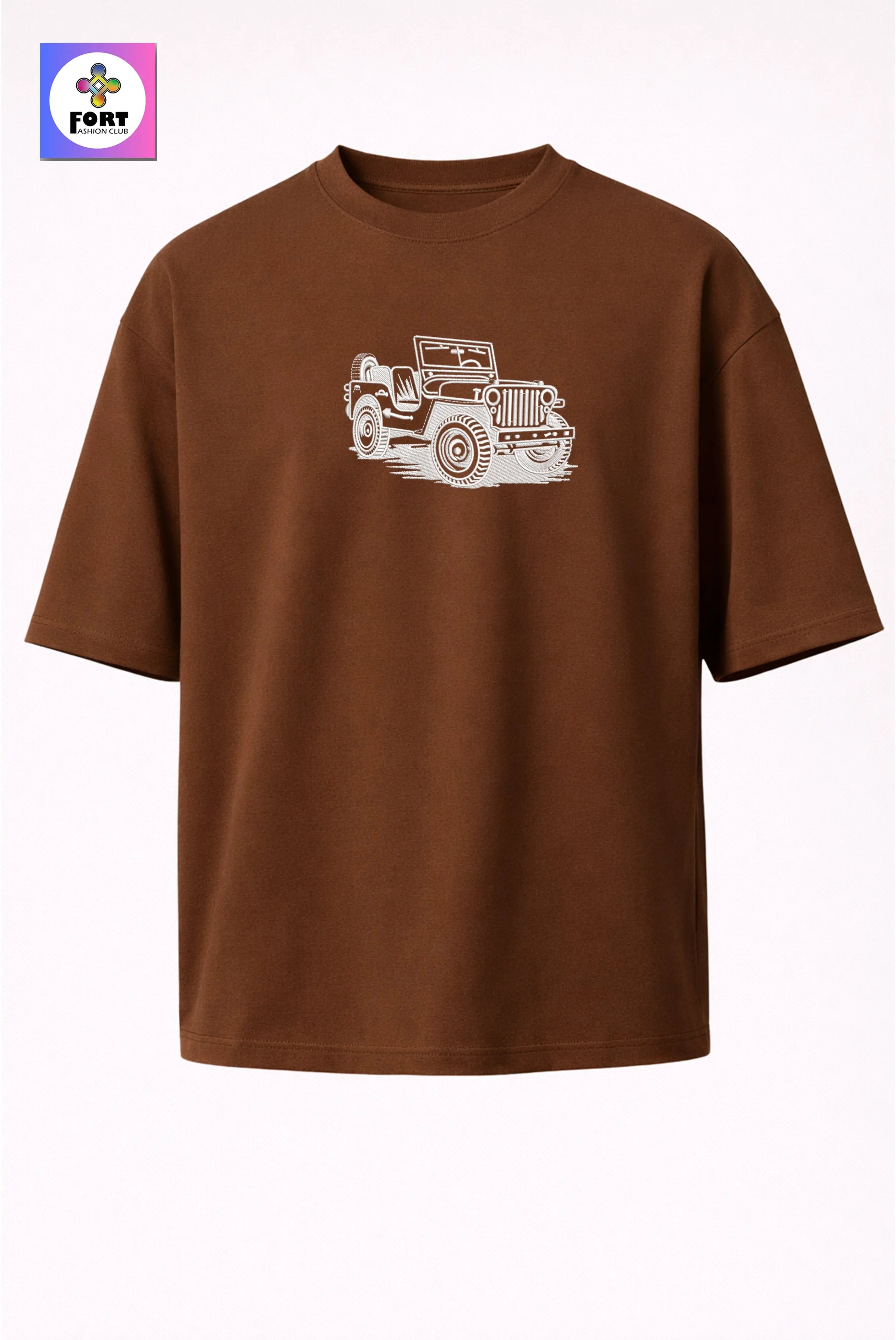 CRAZY EMBROIDERY UNISEX OVERSIZED T-SHIRT (DROP SHOULDER) THAR