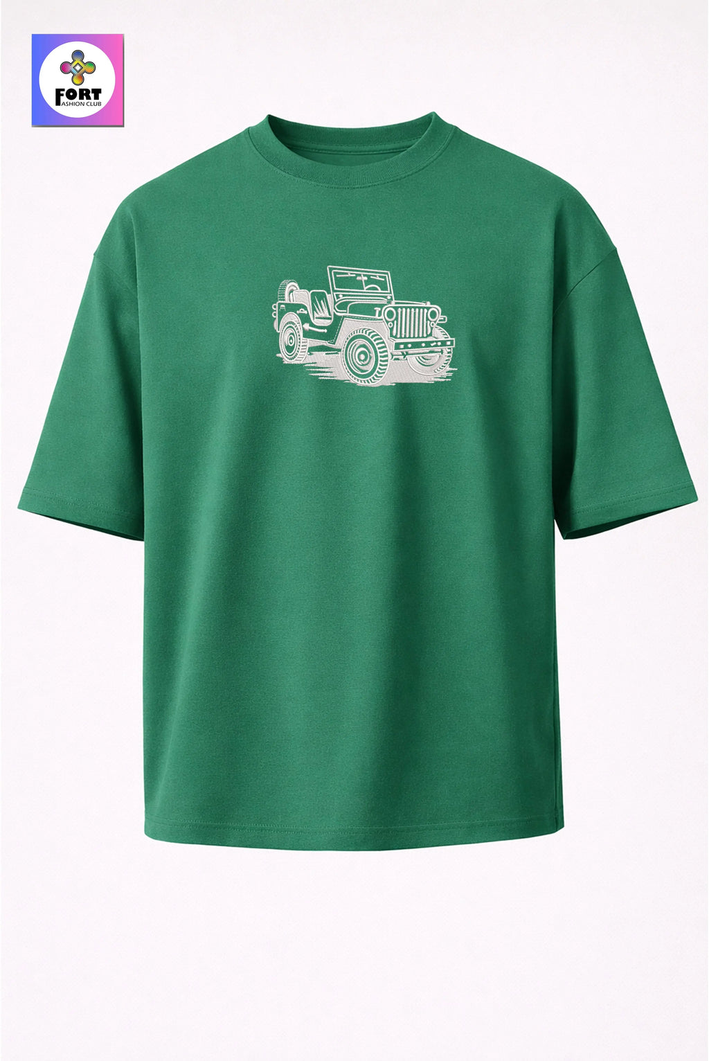 CRAZY EMBROIDERY UNISEX OVERSIZED T-SHIRT (DROP SHOULDER) THAR