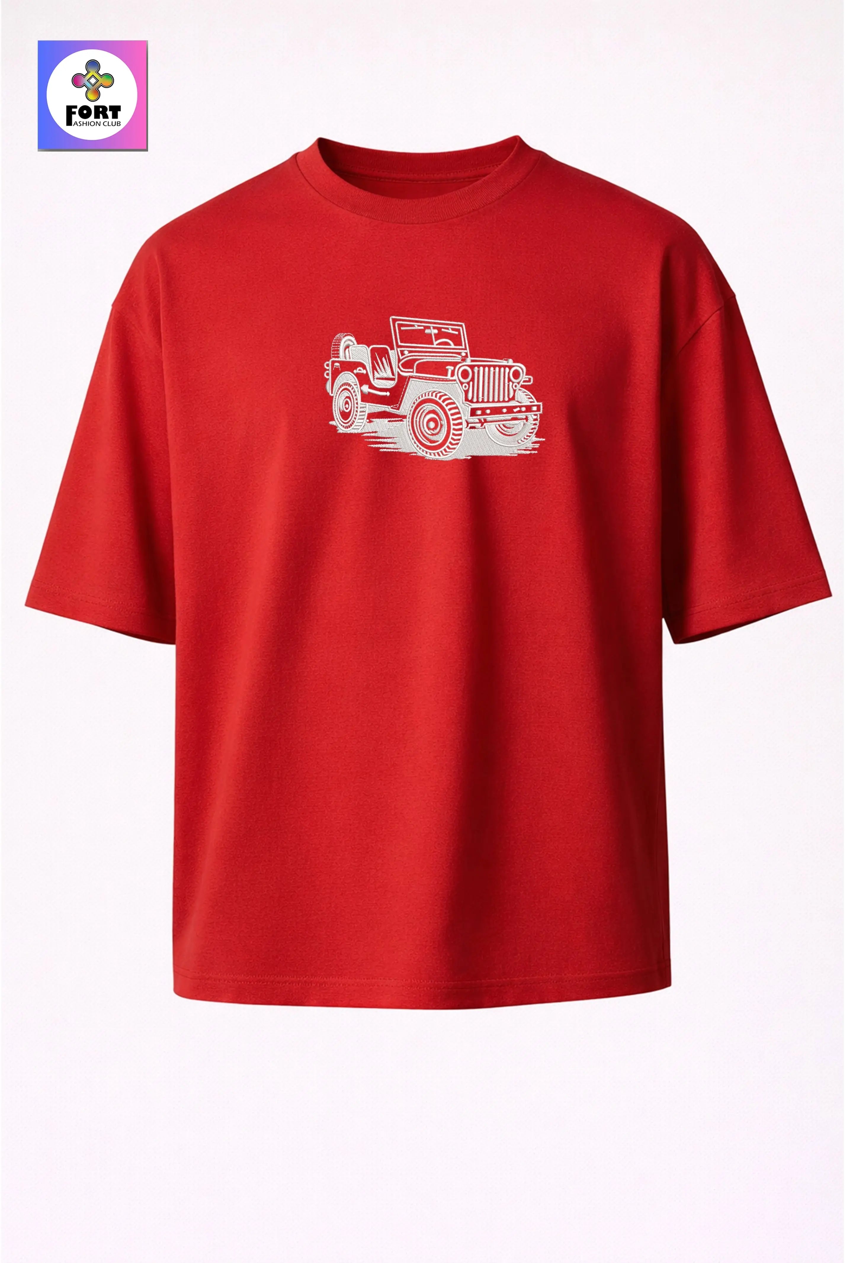 CRAZY EMBROIDERY UNISEX OVERSIZED T-SHIRT (DROP SHOULDER) THAR