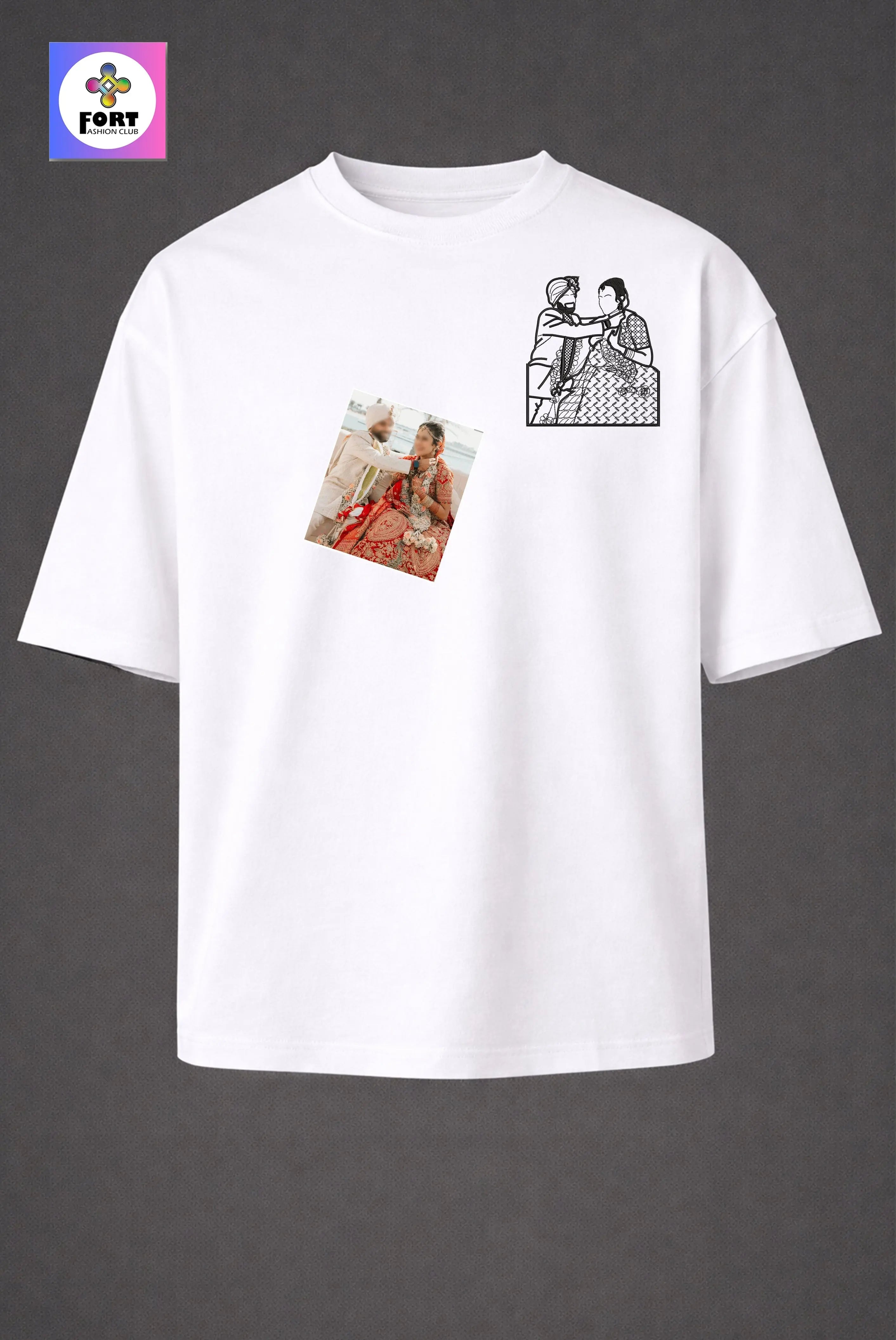 PERSONALIZED EMBROIDERY UNISEX OVERSIZED (DROP SHOULDER) T-SHIRT