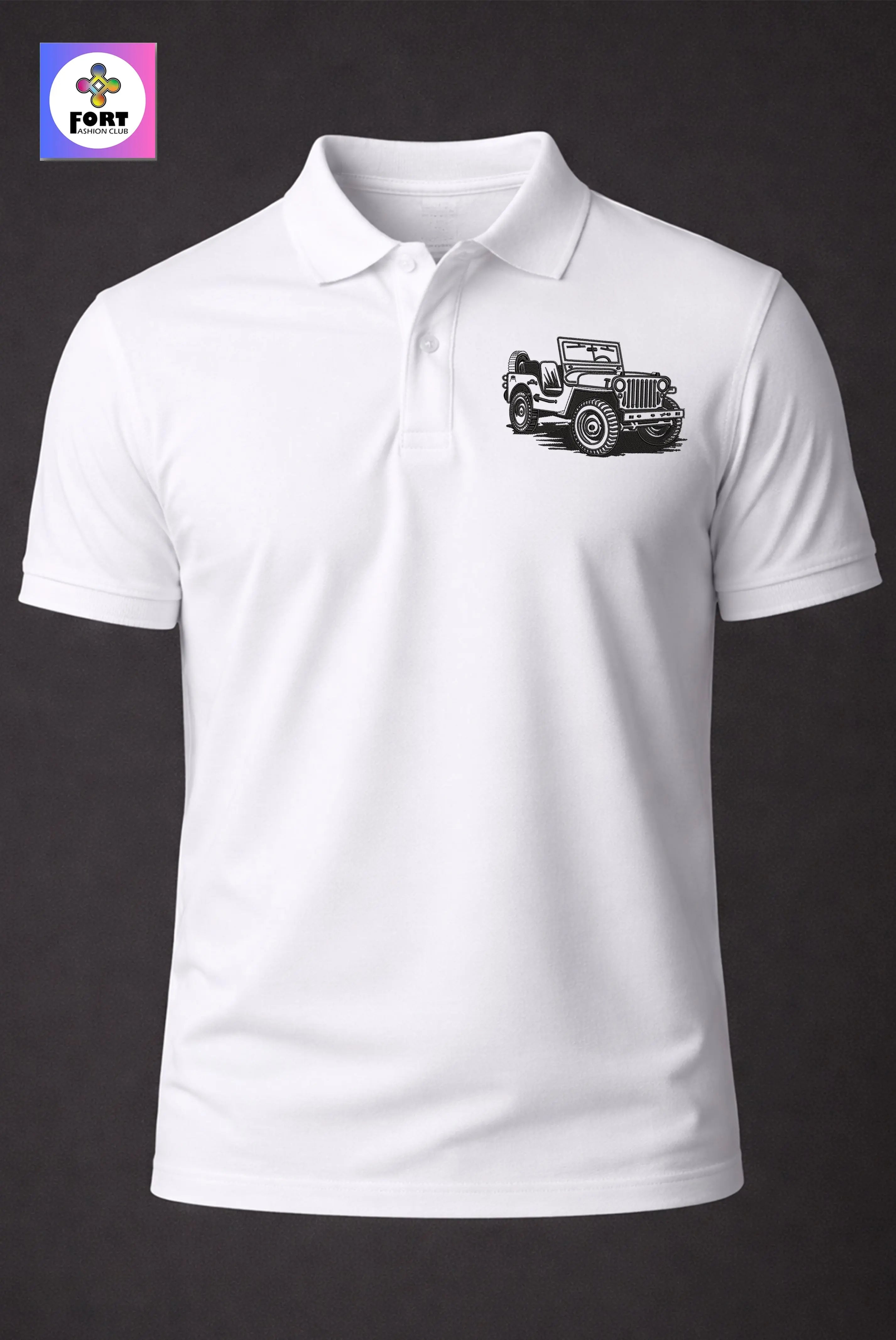 CRAZY EMBROIDERY UNISEX (COLLAR) T-SHIRT THAR