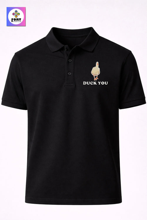 CRAZY EMBROIDERY UNISEX (COLLAR) T-SHIRT - DUCK