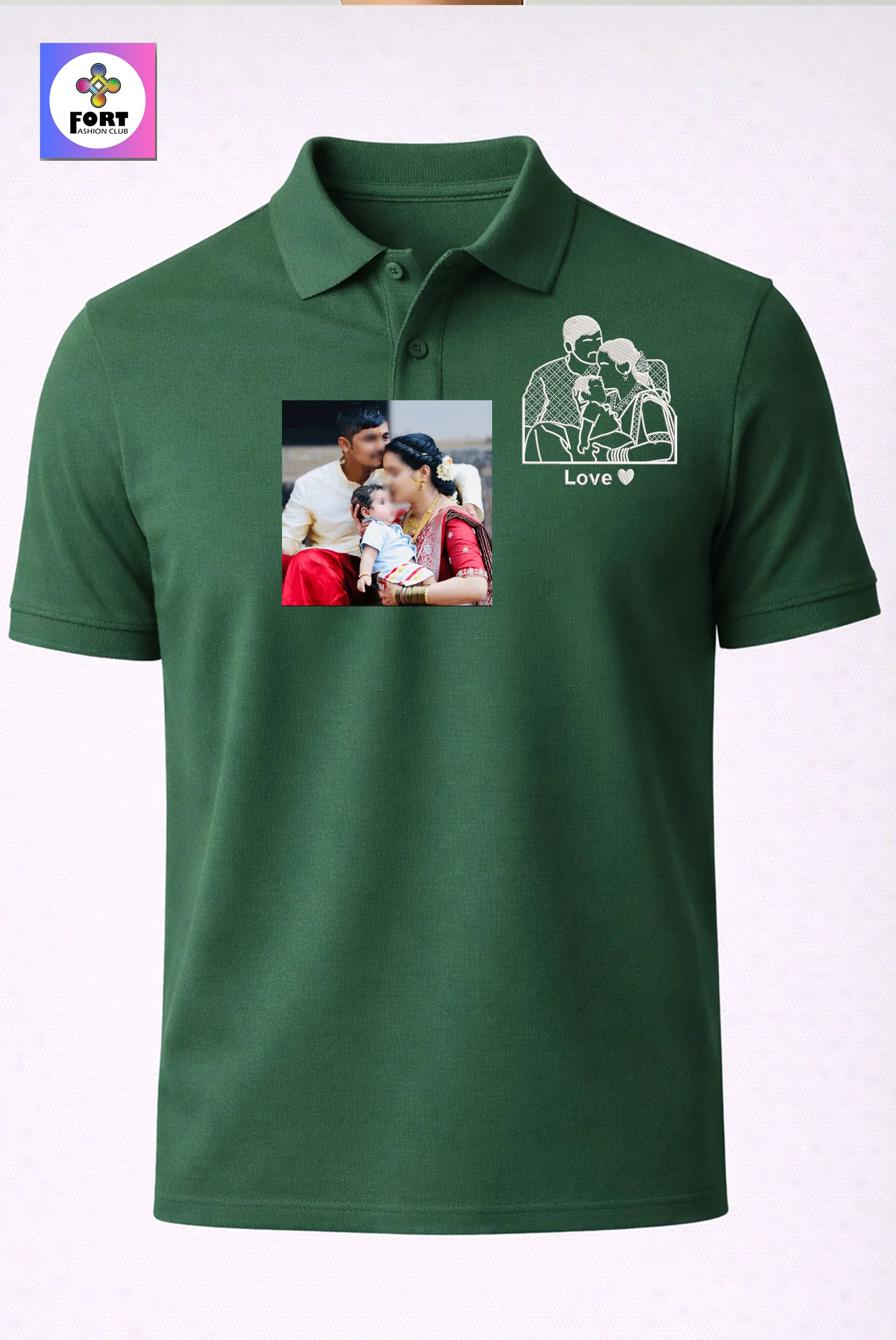 PERSONALIZED EMBROIDERY UNISEX - ( COLLAR ) T-SHIRT