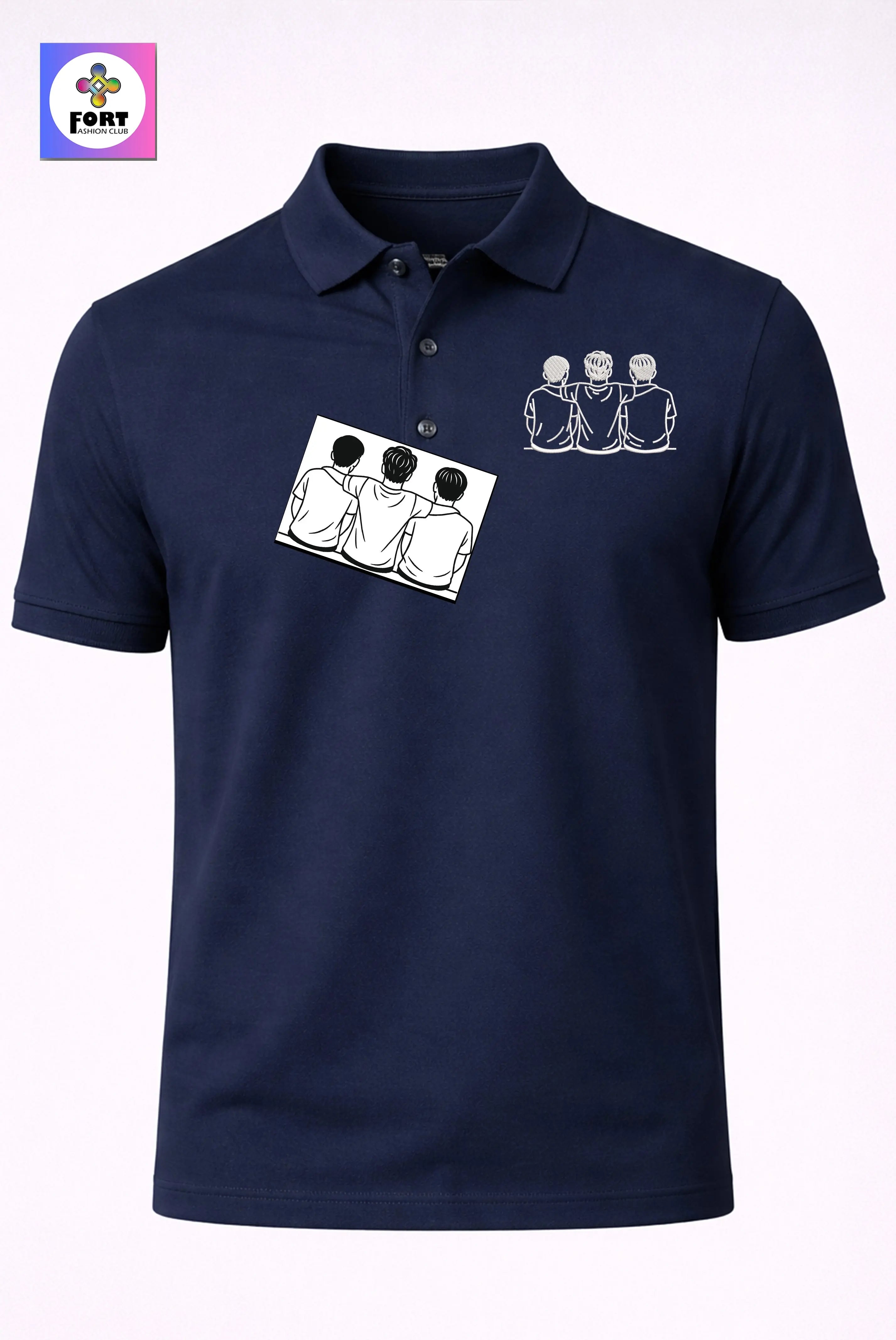 PERSONALIZED EMBROIDERY UNISEX - ( COLLAR ) T-SHIRT