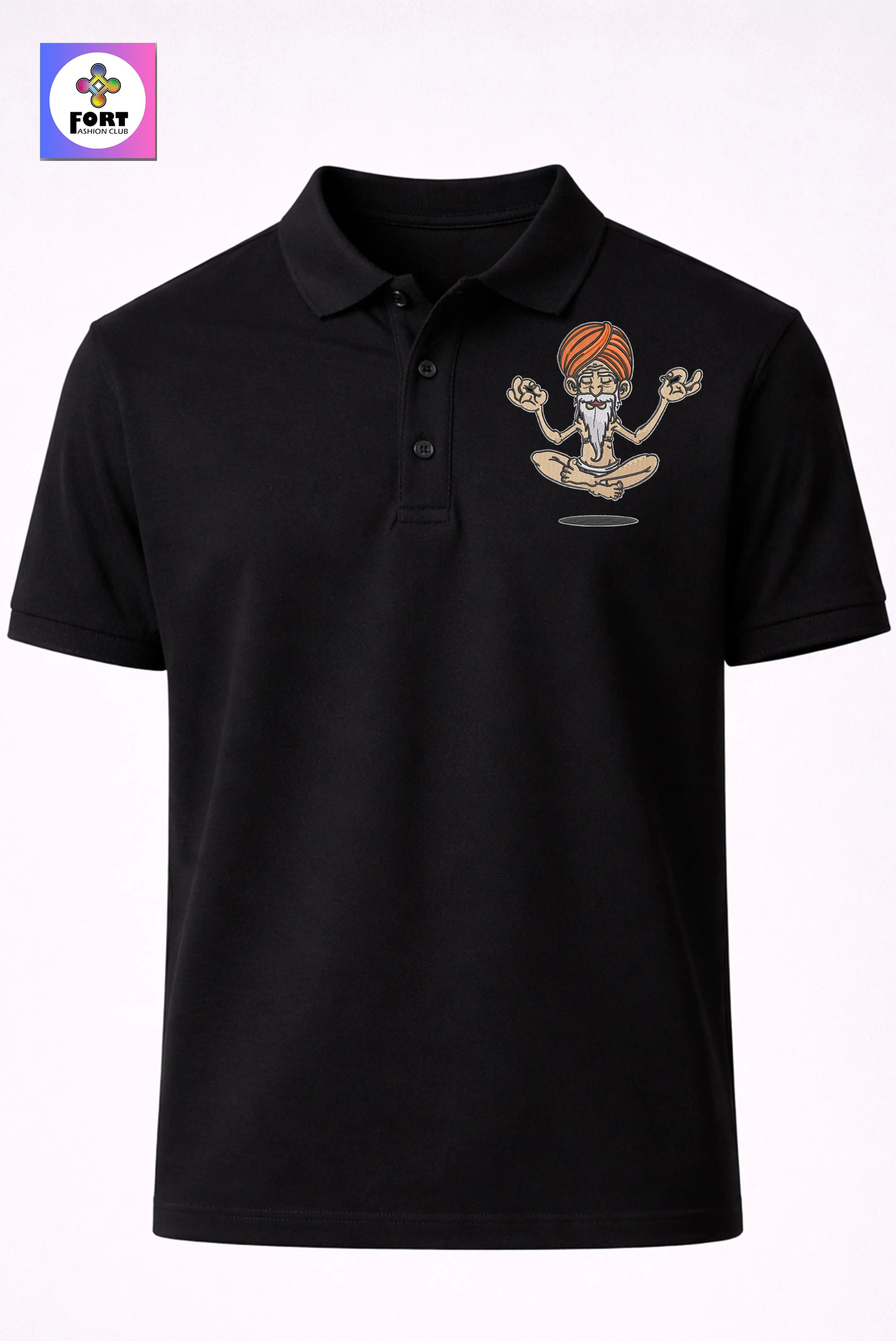 CRAZY EMBROIDERY UNISEX (COLLAR) T-SHIRT - SB