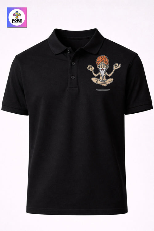 CRAZY EMBROIDERY UNISEX (COLLAR) T-SHIRT - SB