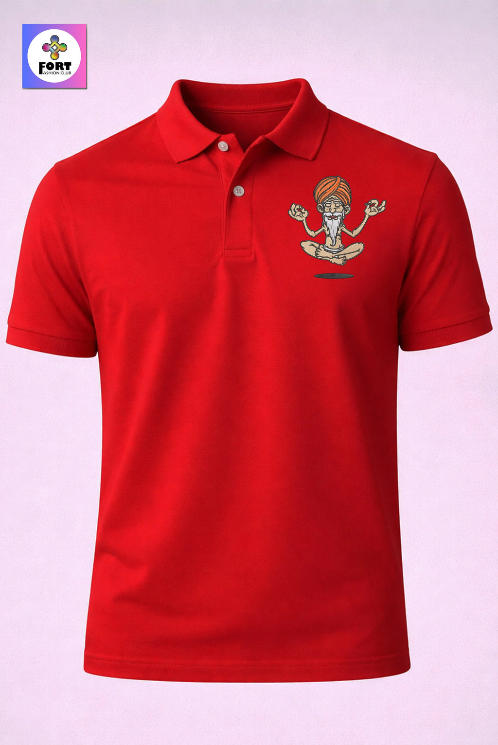 CRAZY EMBROIDERY UNISEX (COLLAR) T-SHIRT - SB