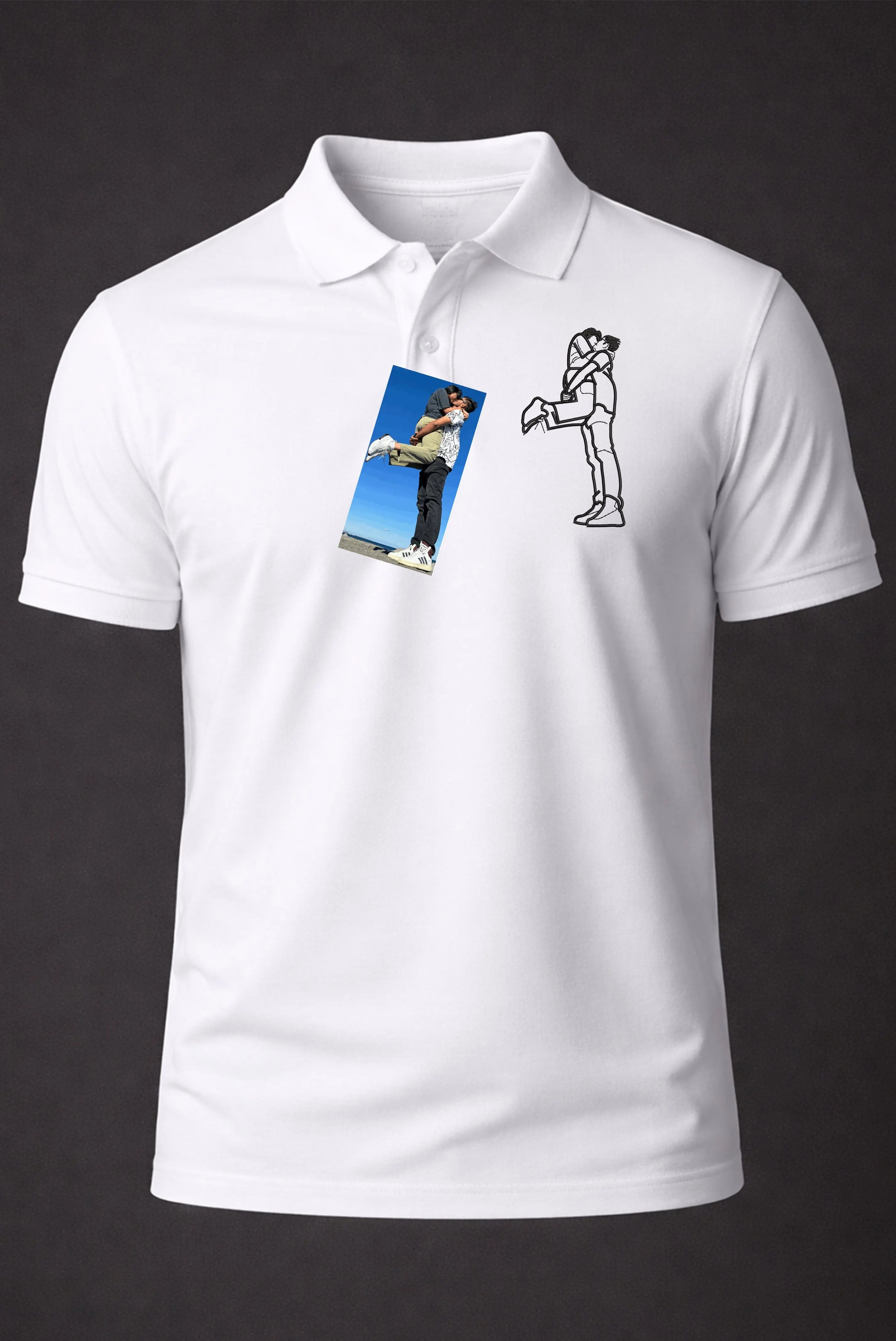 PERSONALIZED EMBROIDERY UNISEX - ( COLLAR ) T-SHIRT