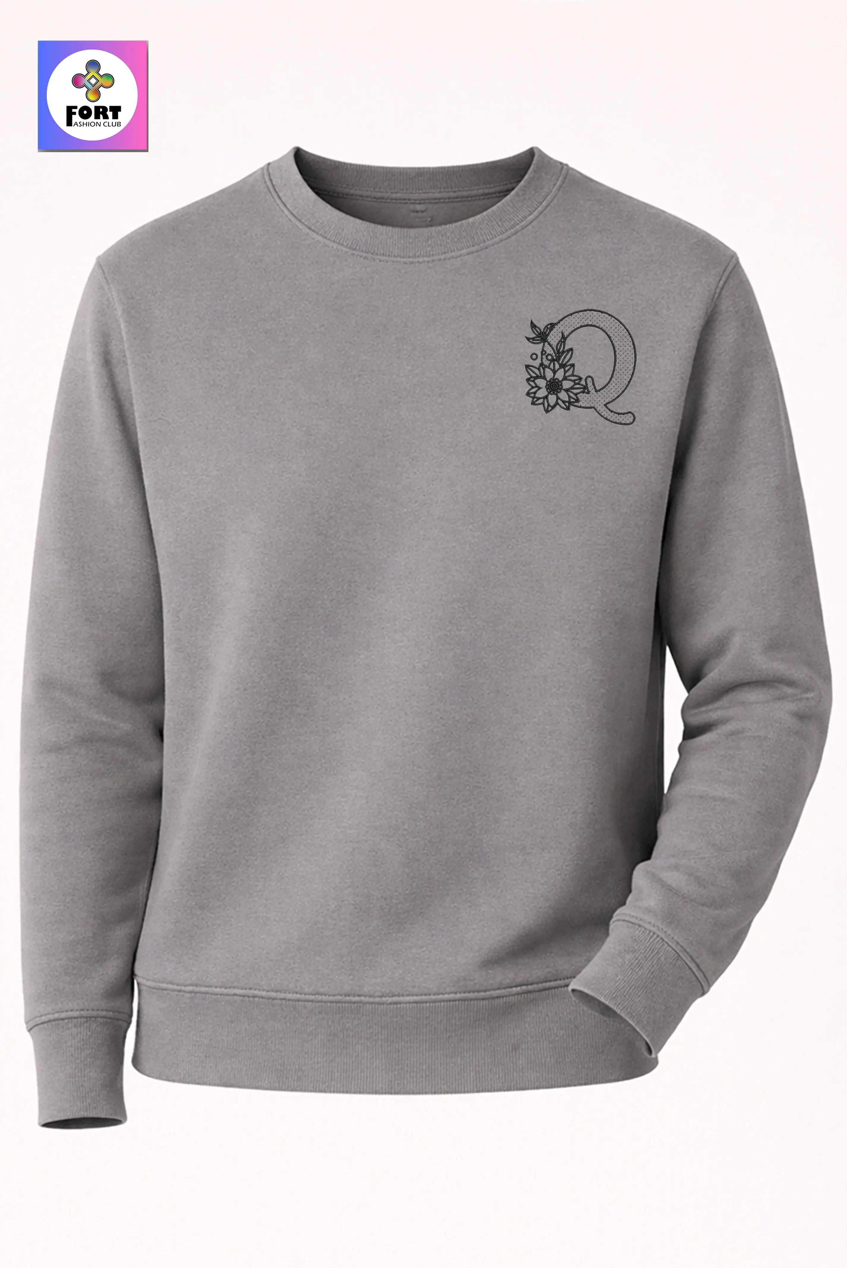 PREMIUM  ALPHABET EMBROIDERY UNISEX SWEATSHIRT