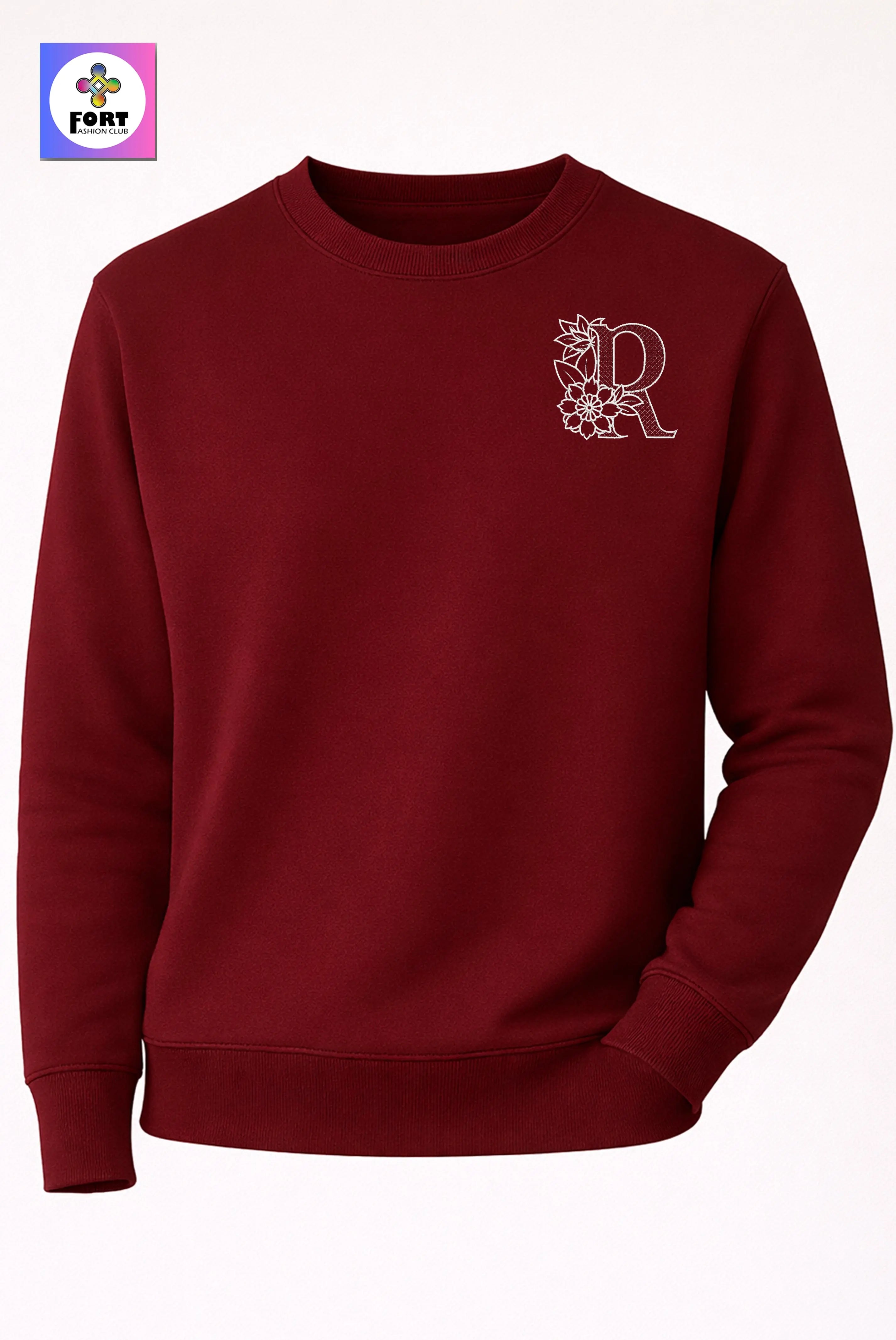 PREMIUM  ALPHABET EMBROIDERY UNISEX SWEATSHIRT