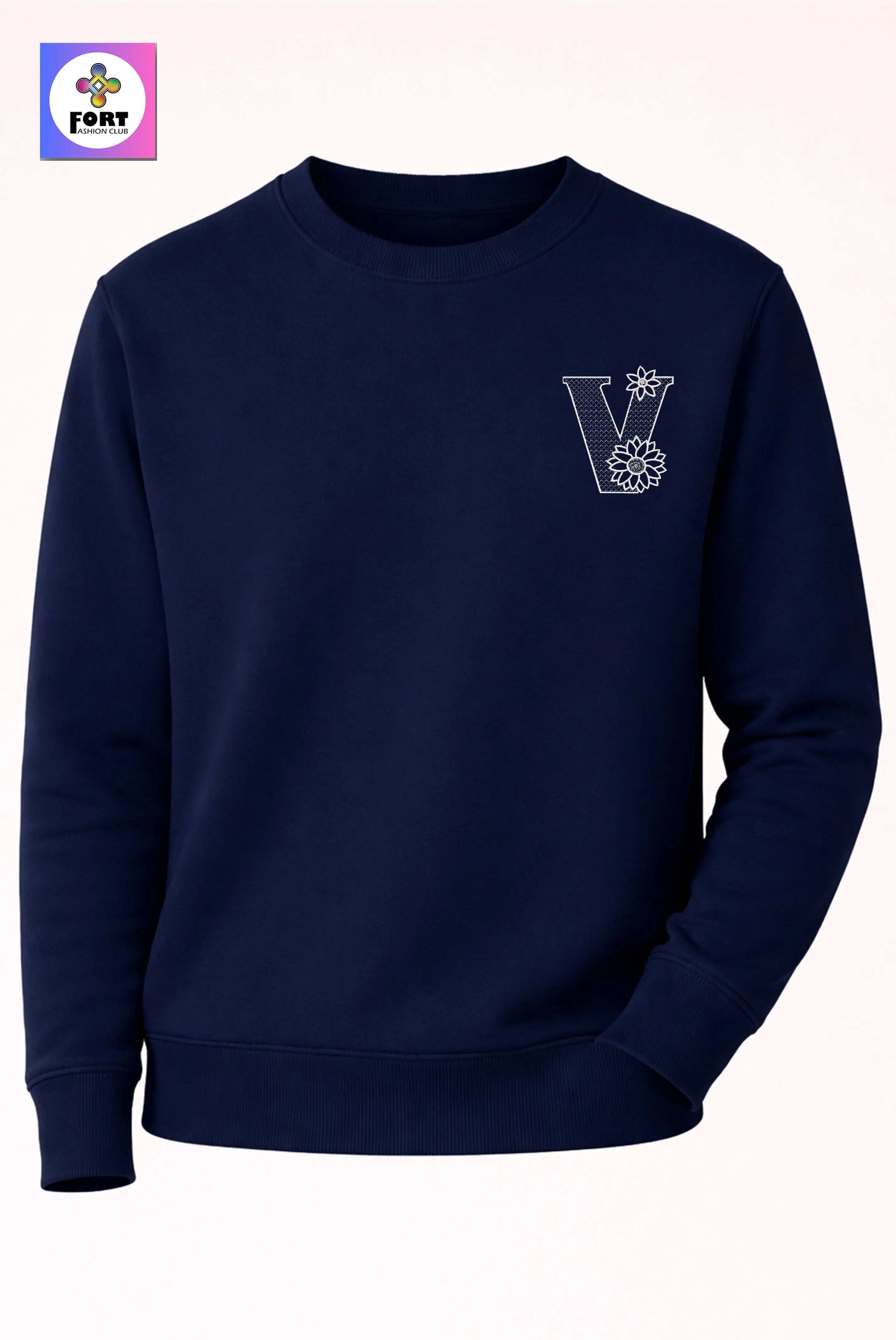 PREMIUM  ALPHABET EMBROIDERY UNISEX SWEATSHIRT