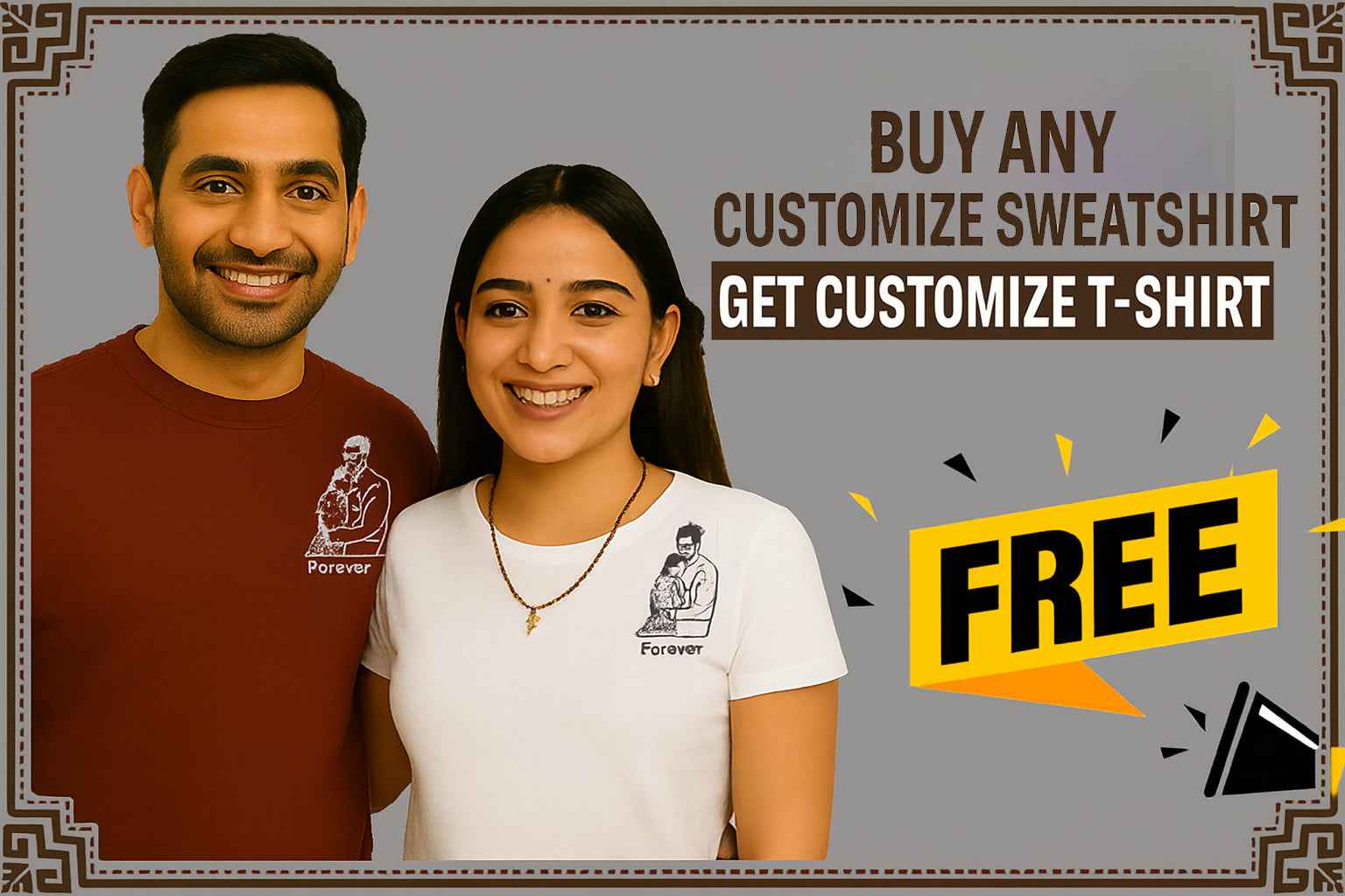 Custom embroidered Sweatshirt with personalized Photos