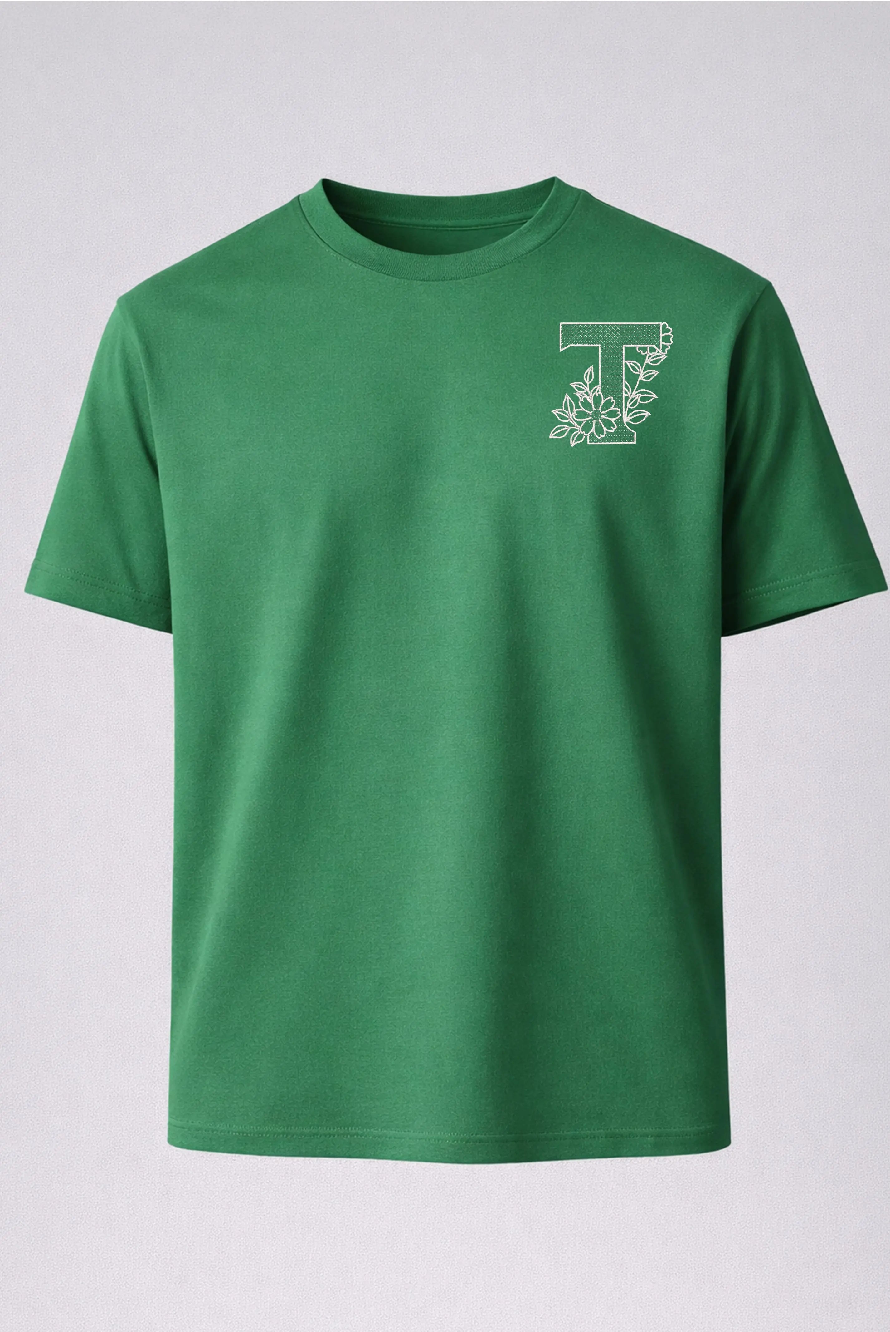 PREMIUM  ALPHABET EMBROIDERY UNISEX T-SHIRT