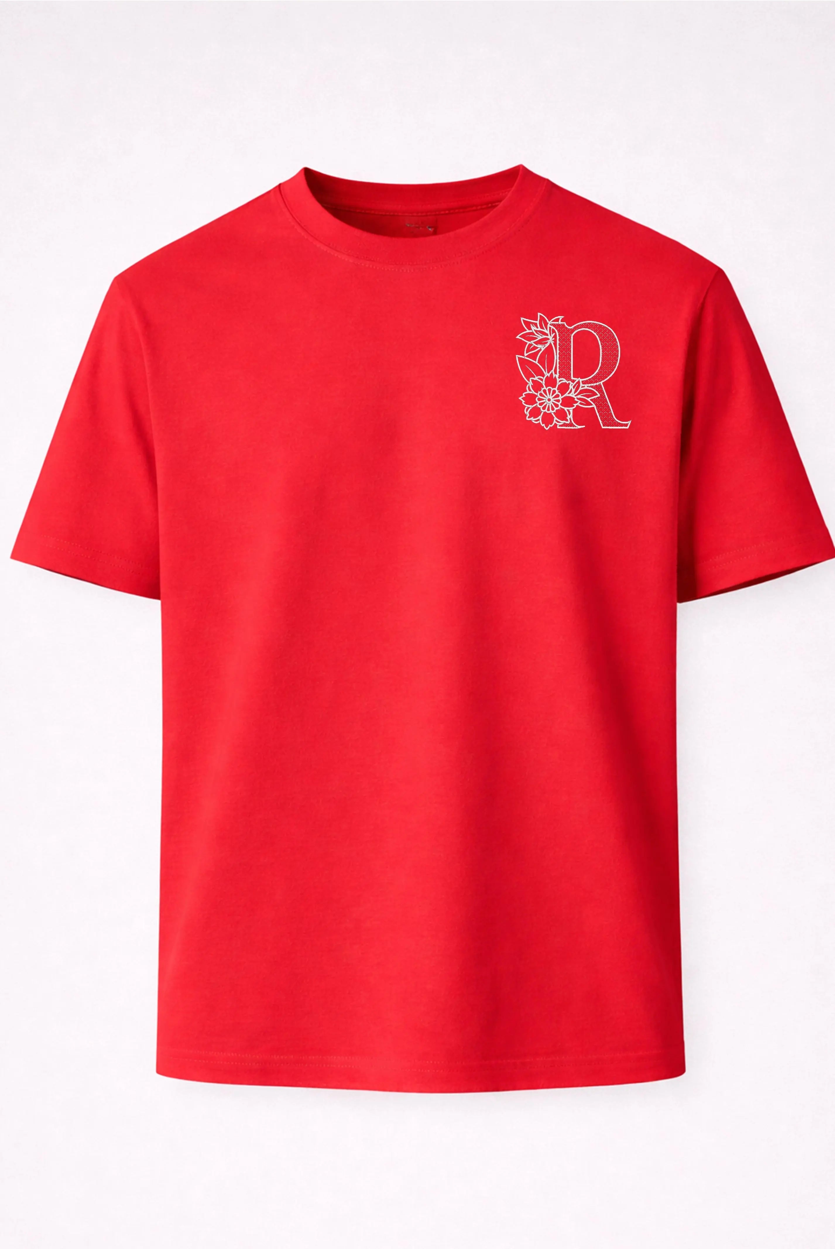 PREMIUM  ALPHABET EMBROIDERY UNISEX T-SHIRT