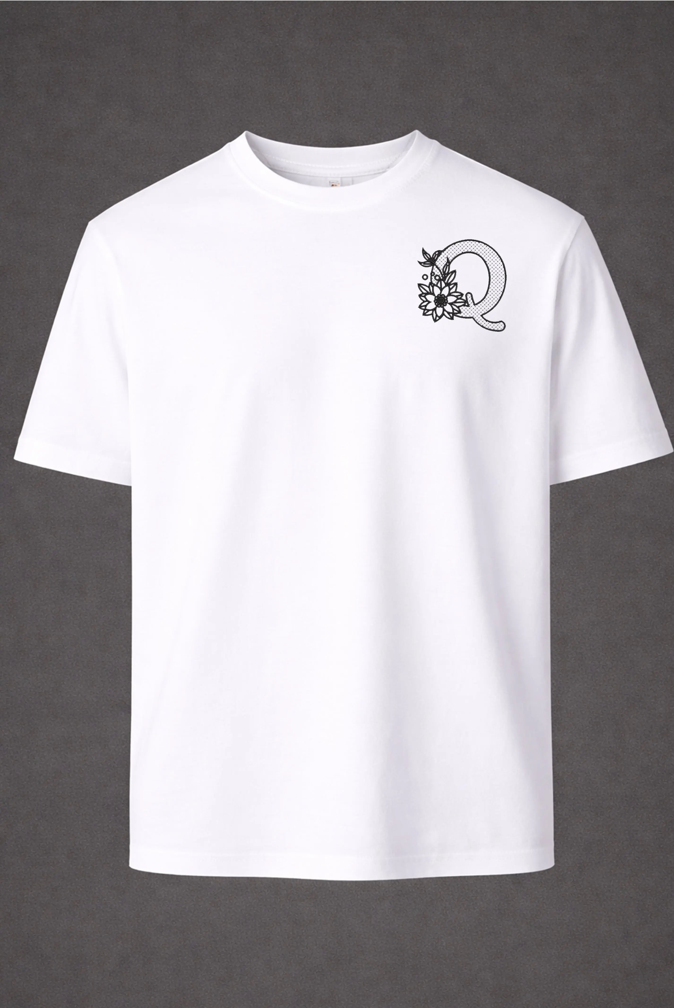 PREMIUM  ALPHABET EMBROIDERY UNISEX T-SHIRT