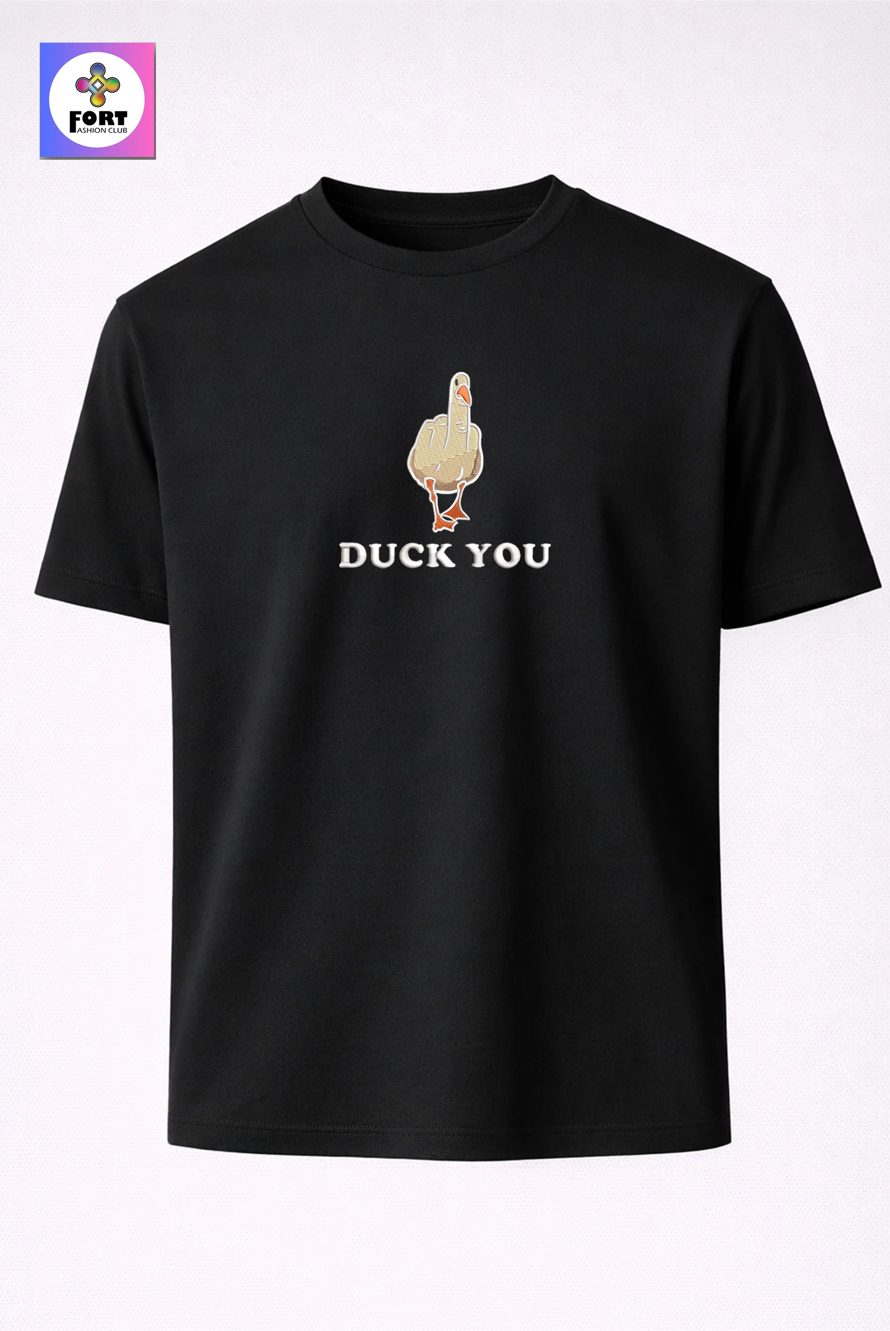 CRAZY EMBROIDERY UNISEX T-SHIRT – DUCK
