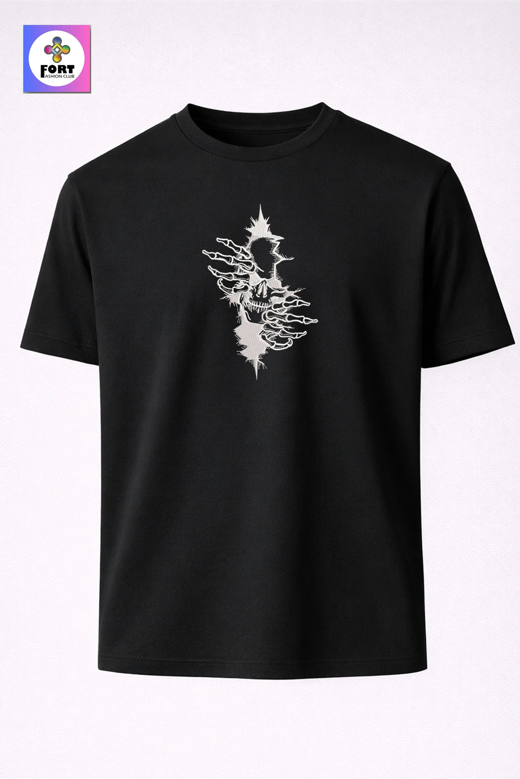 CRAZY EMBROIDERY UNISEX T-SHIRT – ARTY SKULL