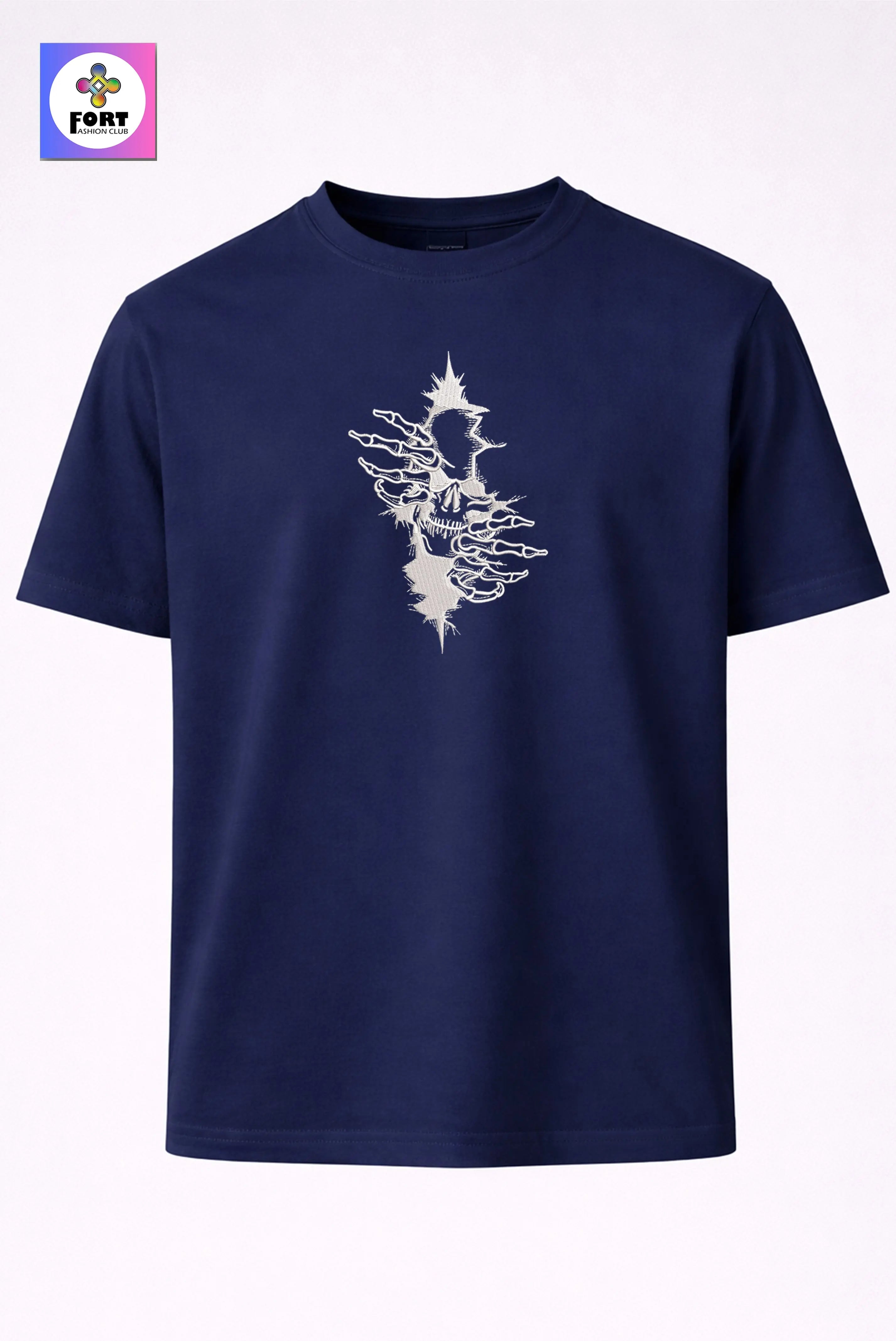 CRAZY EMBROIDERY UNISEX T-SHIRT – ARTY SKULL