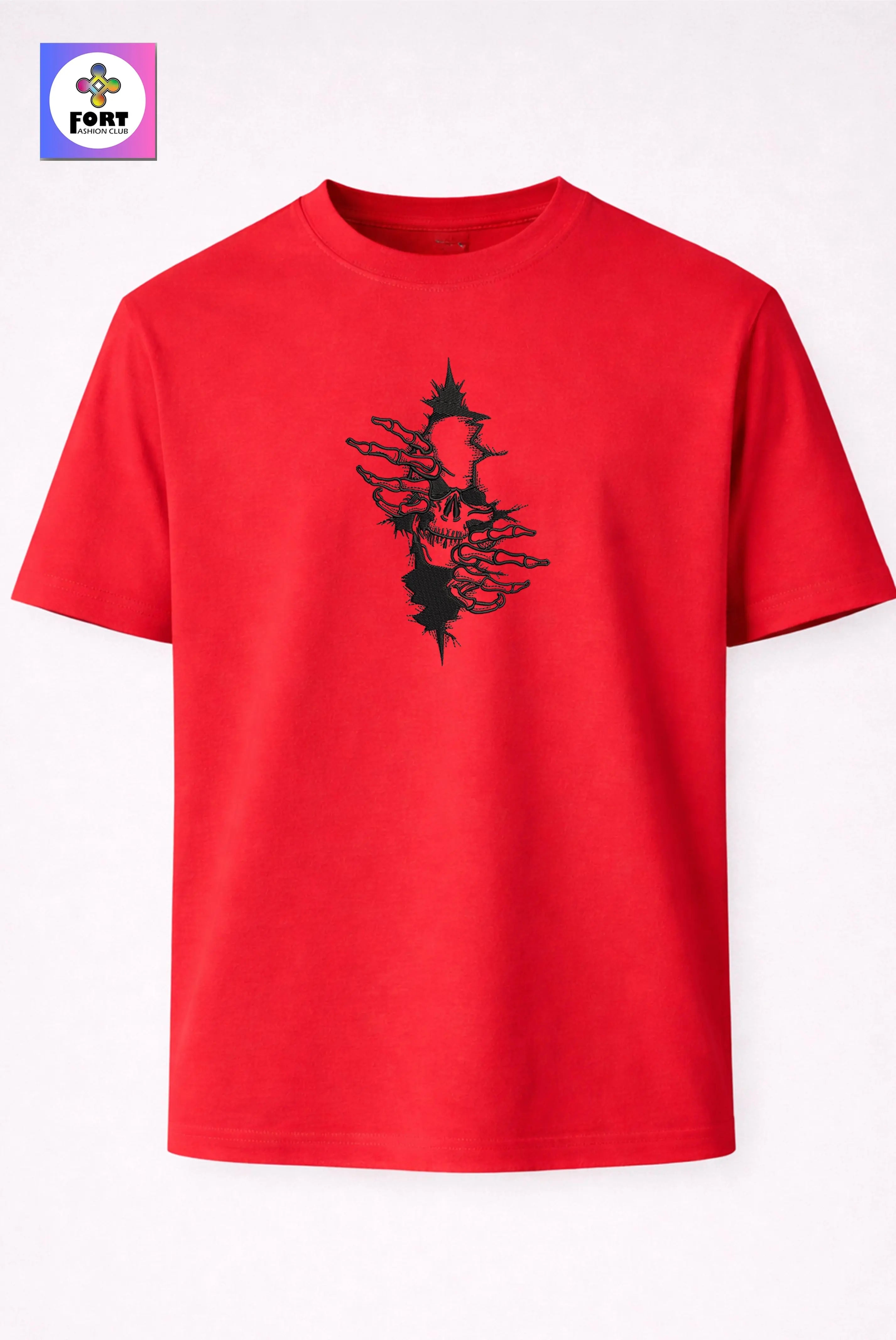 CRAZY EMBROIDERY UNISEX T-SHIRT – ARTY SKULL