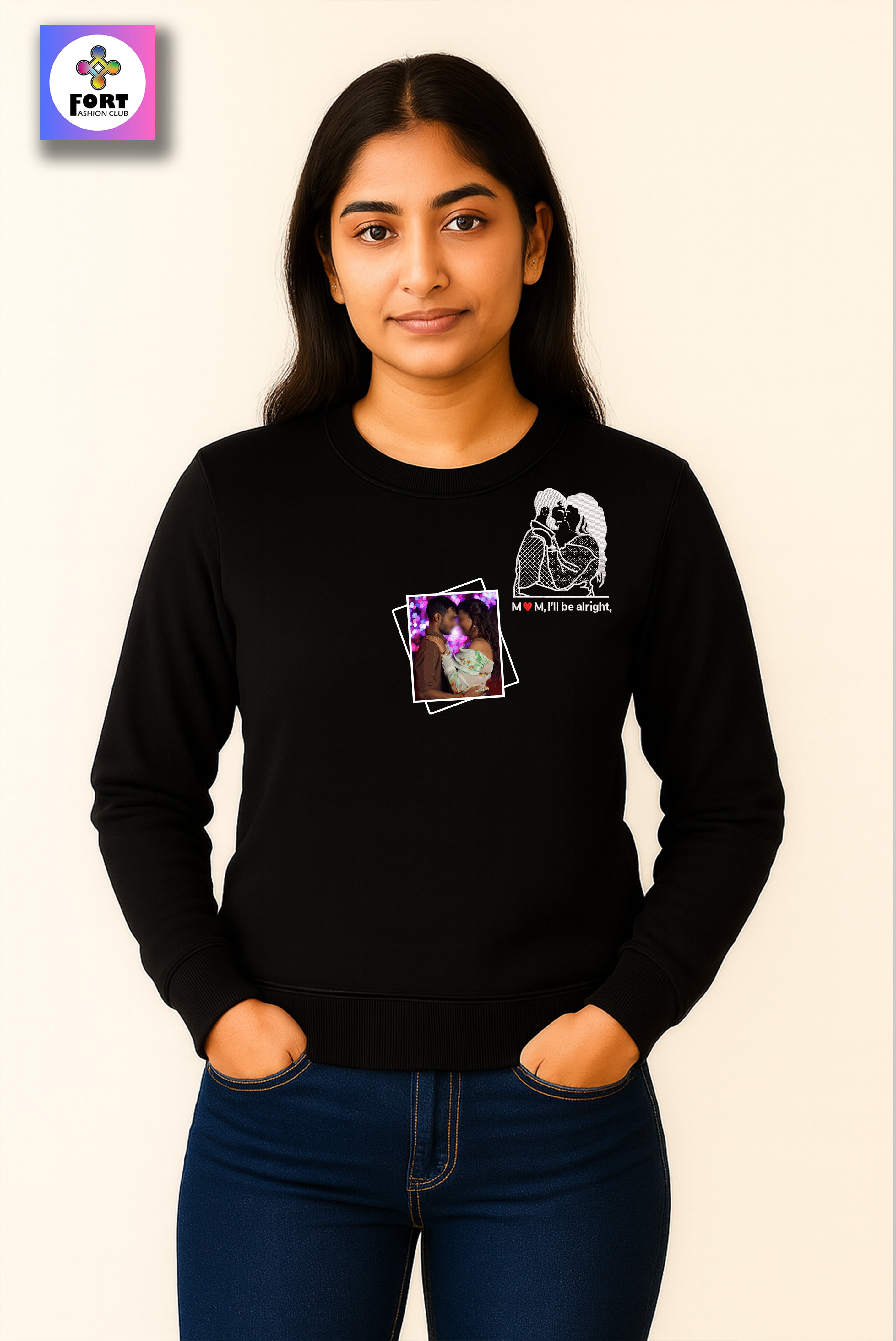 FREE.. TSHIRT WITH CUSTOMIZED EMBROIDERY UNISEX SWEATSHIRT
