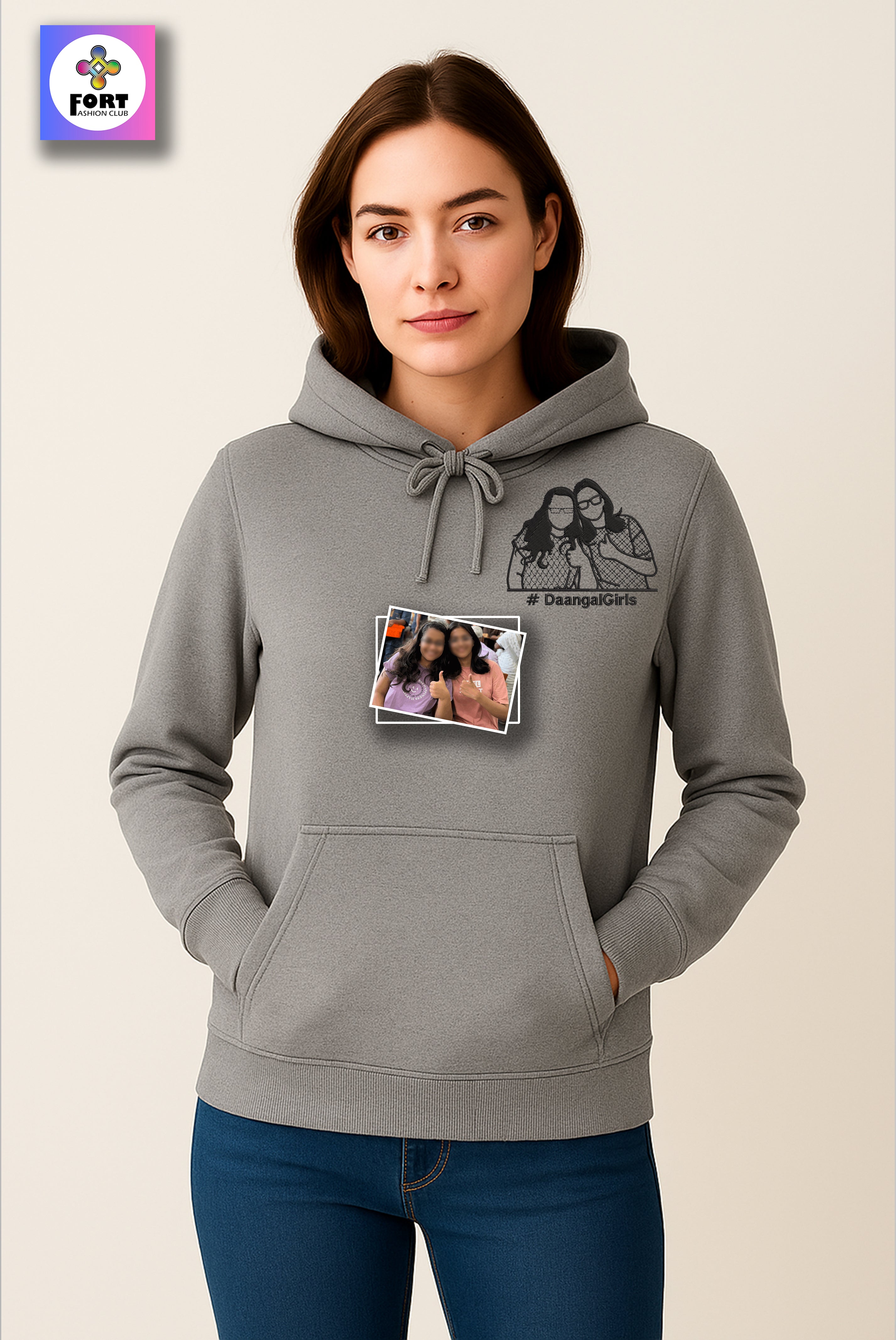 FREE.. T-SHIRT WITH PERSONALIZED EMBROIDERY UNISEX HOODIE