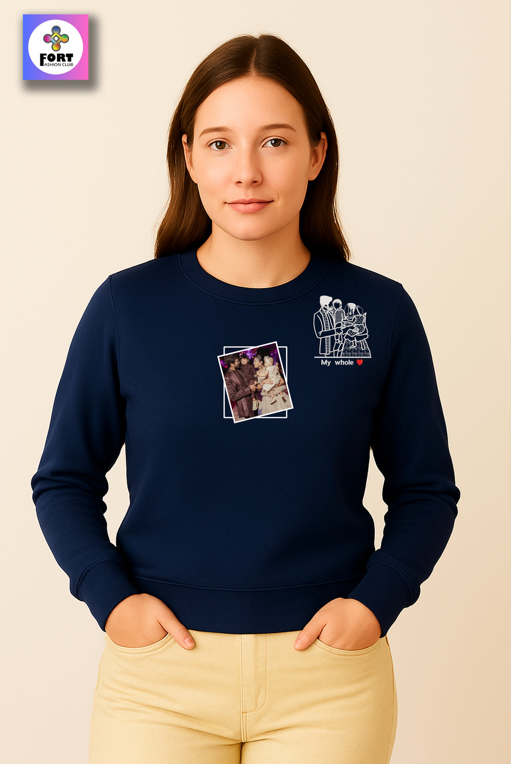 FREE.. TSHIRT WITH CUSTOMIZED EMBROIDERY UNISEX SWEATSHIRT