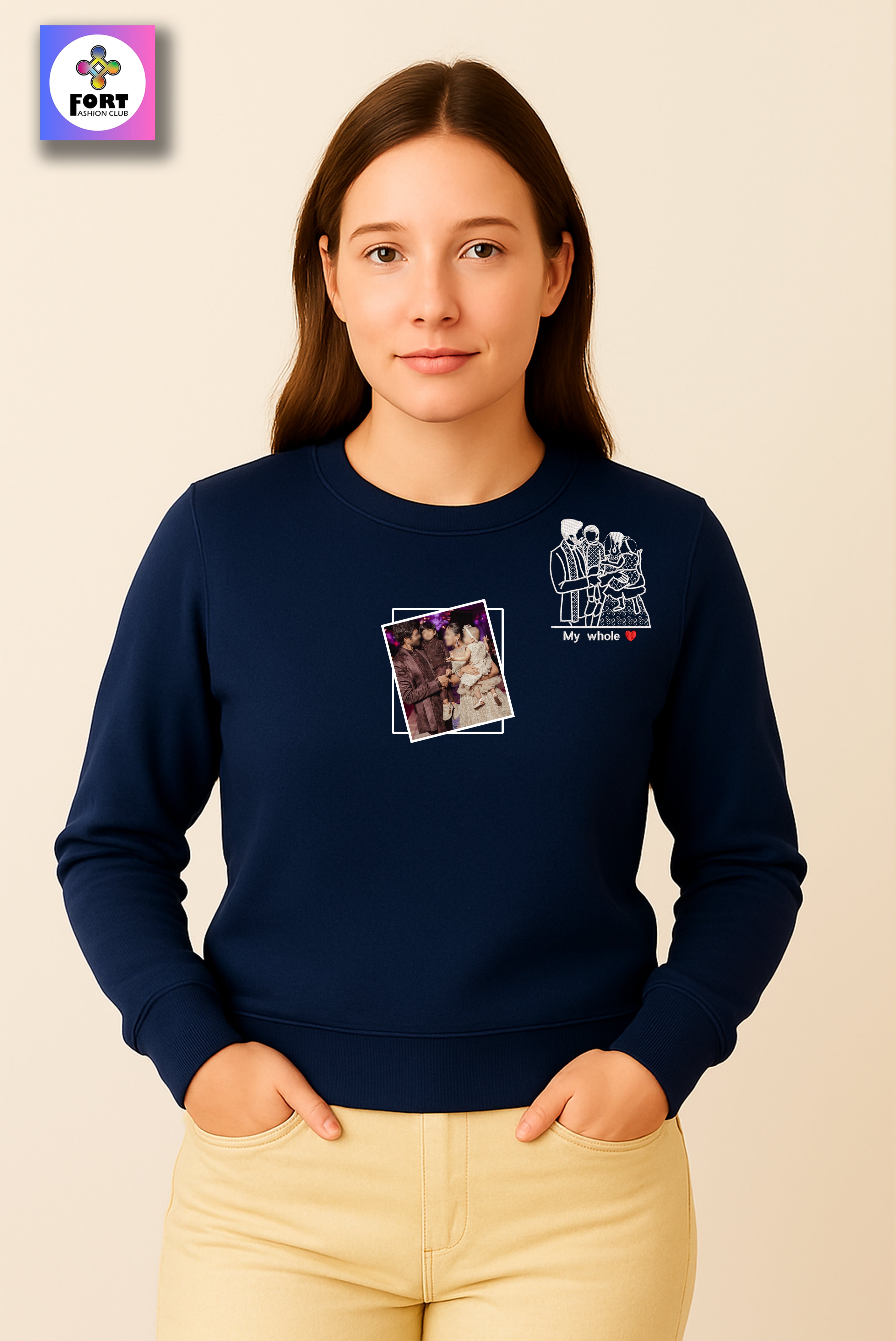 FREE.. TSHIRT WITH CUSTOMIZED EMBROIDERY UNISEX SWEATSHIRT