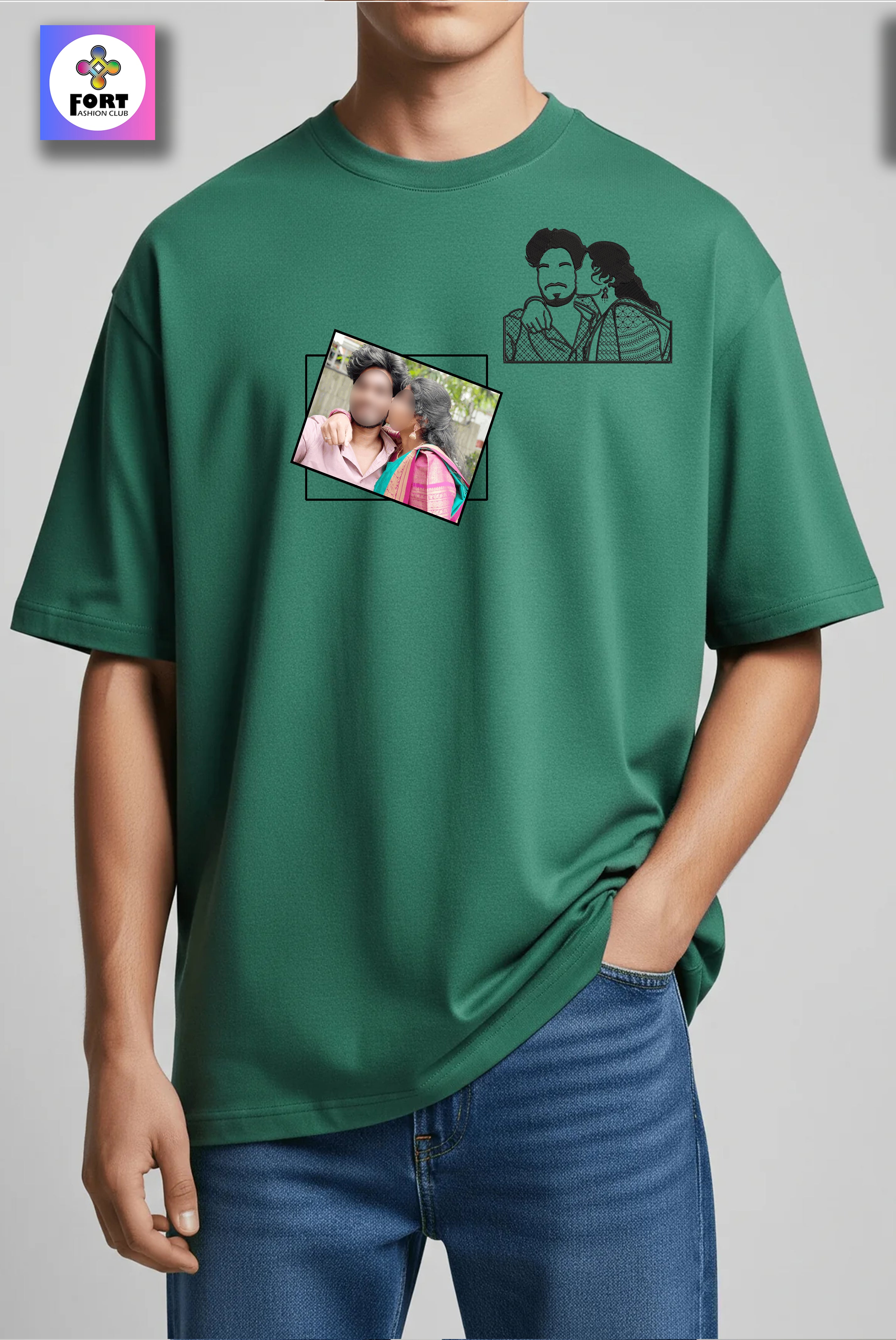 PERSONALIZED EMBROIDERY OVERSIZED (DROP SHOULDER) T-SHIRT