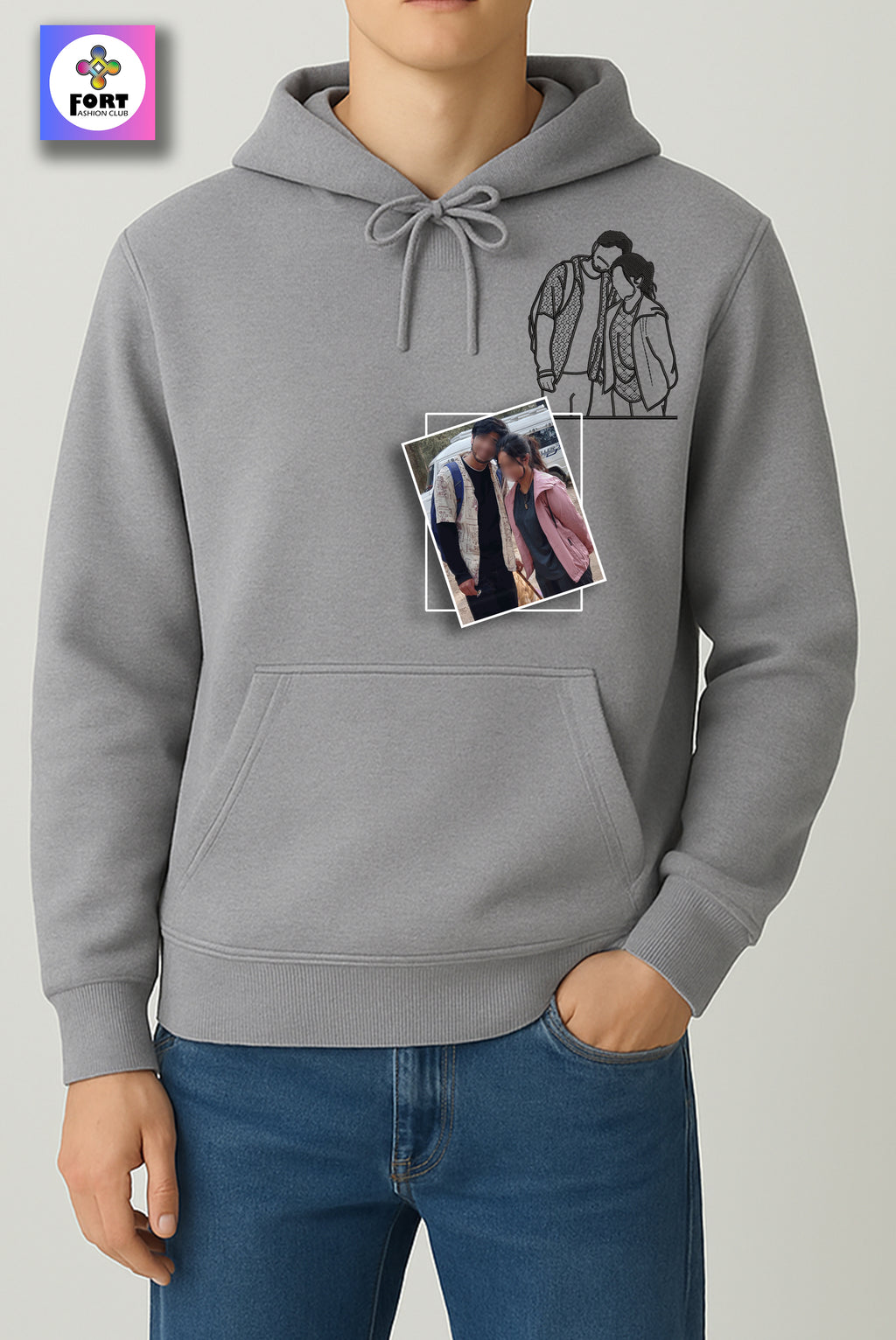 FREE.. T-SHIRT WITH PERSONALIZED EMBROIDERY UNISEX HOODIE