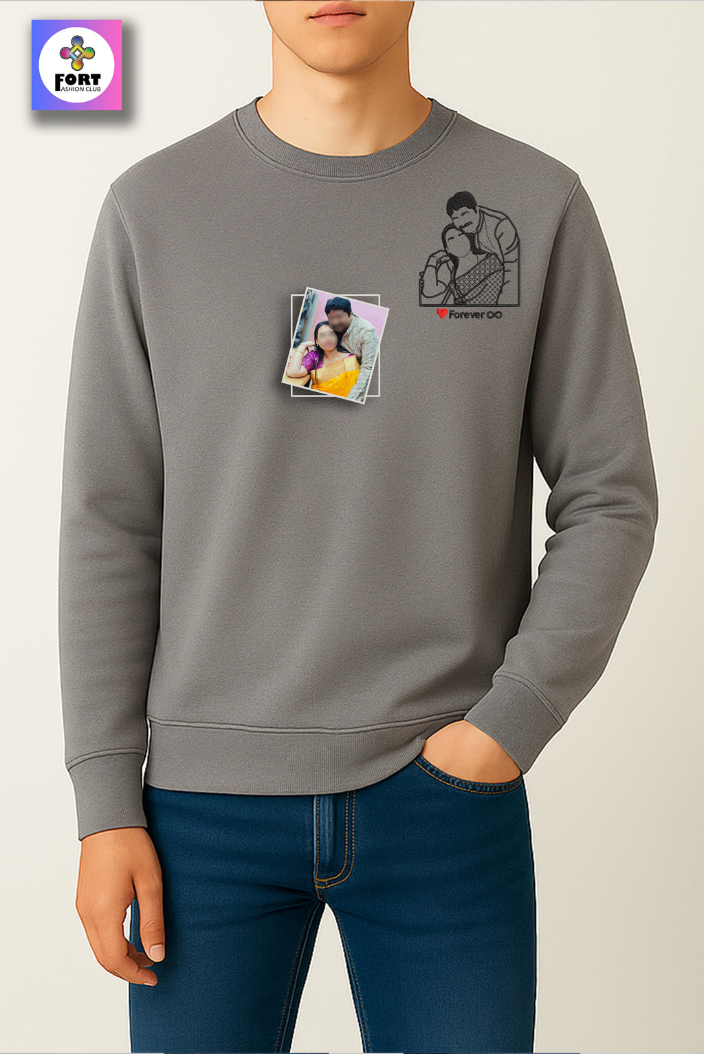 FREE.. TSHIRT WITH CUSTOMIZED EMBROIDERY UNISEX SWEATSHIRT