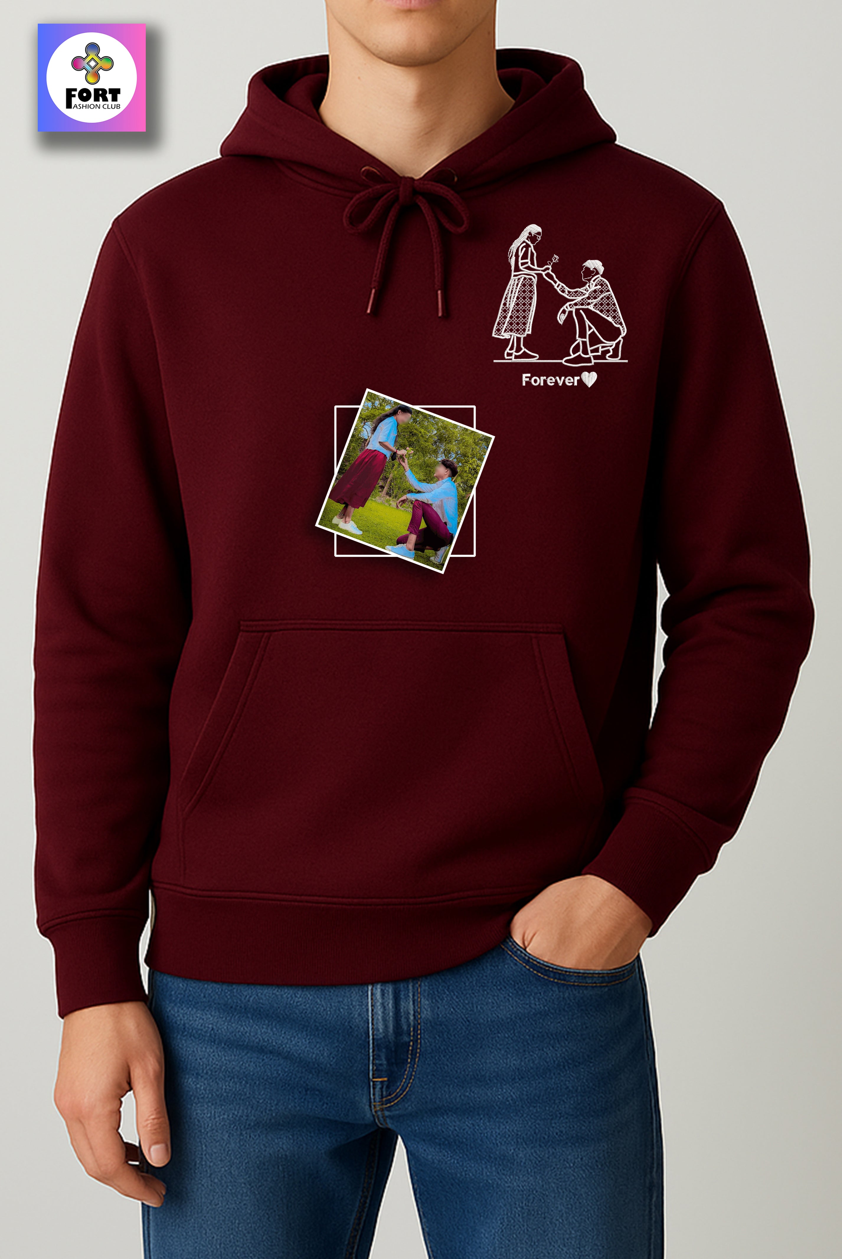 FREE.. T-SHIRT WITH PERSONALIZED EMBROIDERY UNISEX HOODIE