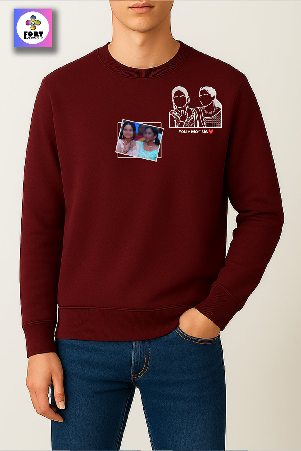 FREE.. TSHIRT WITH CUSTOMIZED EMBROIDERY UNISEX SWEATSHIRT