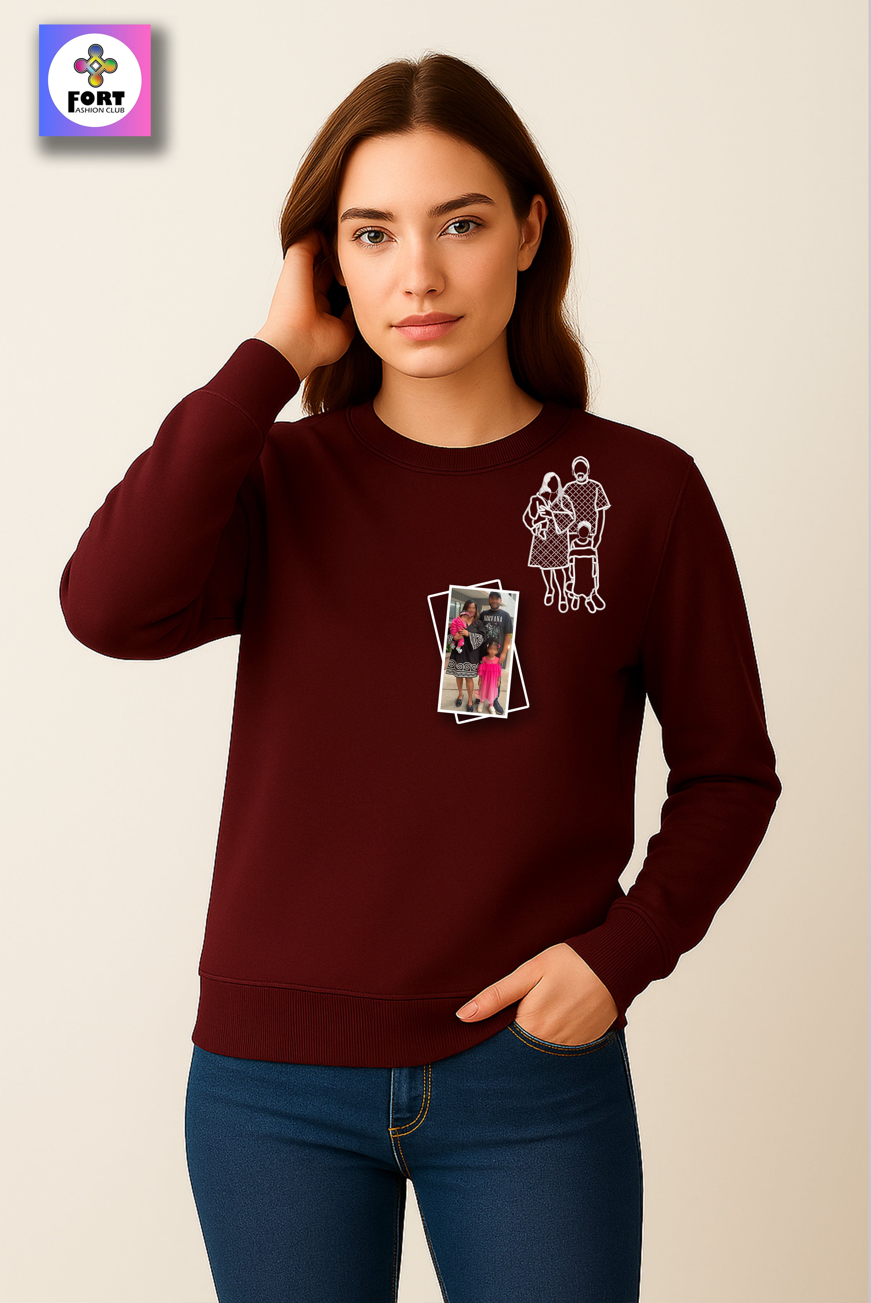 FREE.. TSHIRT WITH CUSTOMIZED EMBROIDERY UNISEX SWEATSHIRT