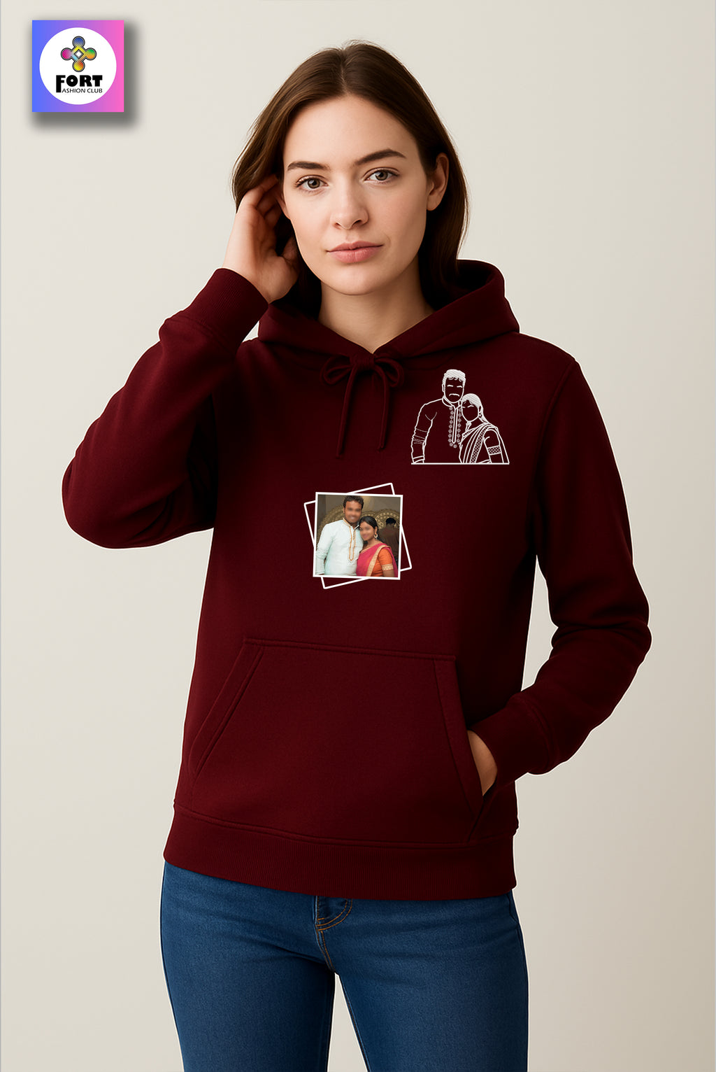 FREE.. T-SHIRT WITH PERSONALIZED EMBROIDERY UNISEX HOODIE