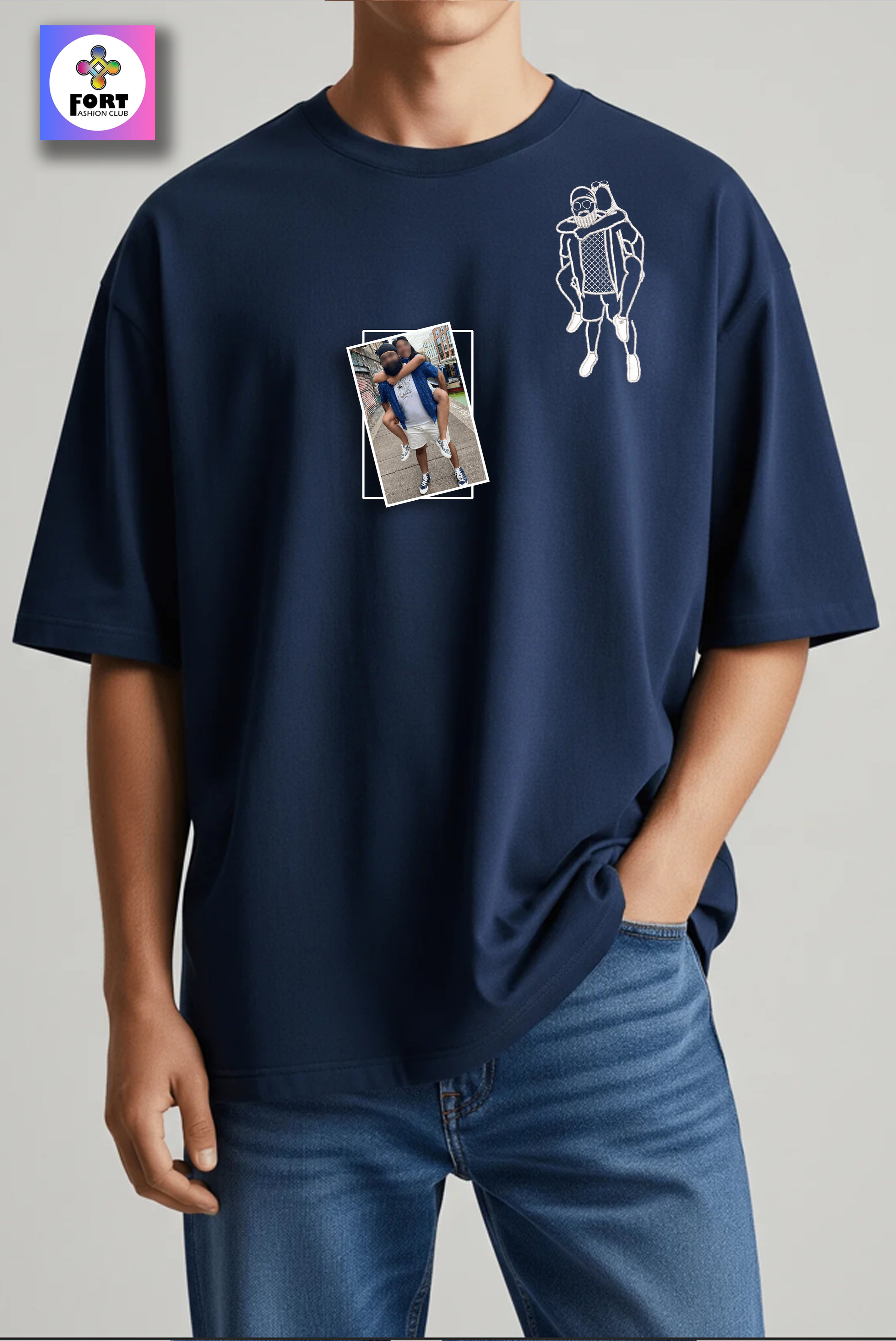 PERSONALIZED EMBROIDERY OVERSIZED (DROP SHOULDER) T-SHIRT