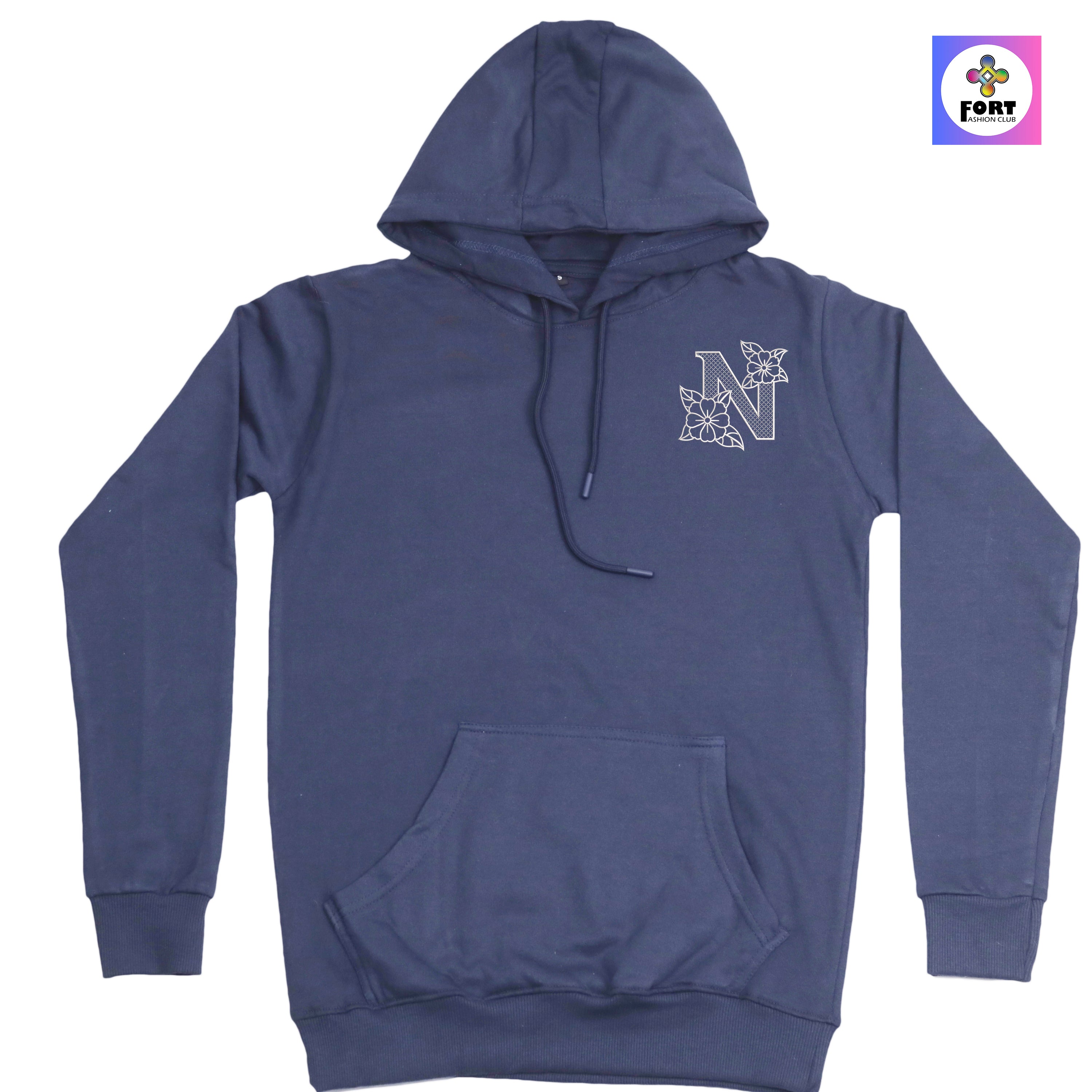 RADIUM THREAD PREMIUM  ALPHABET EMBROIDERY HOODIE