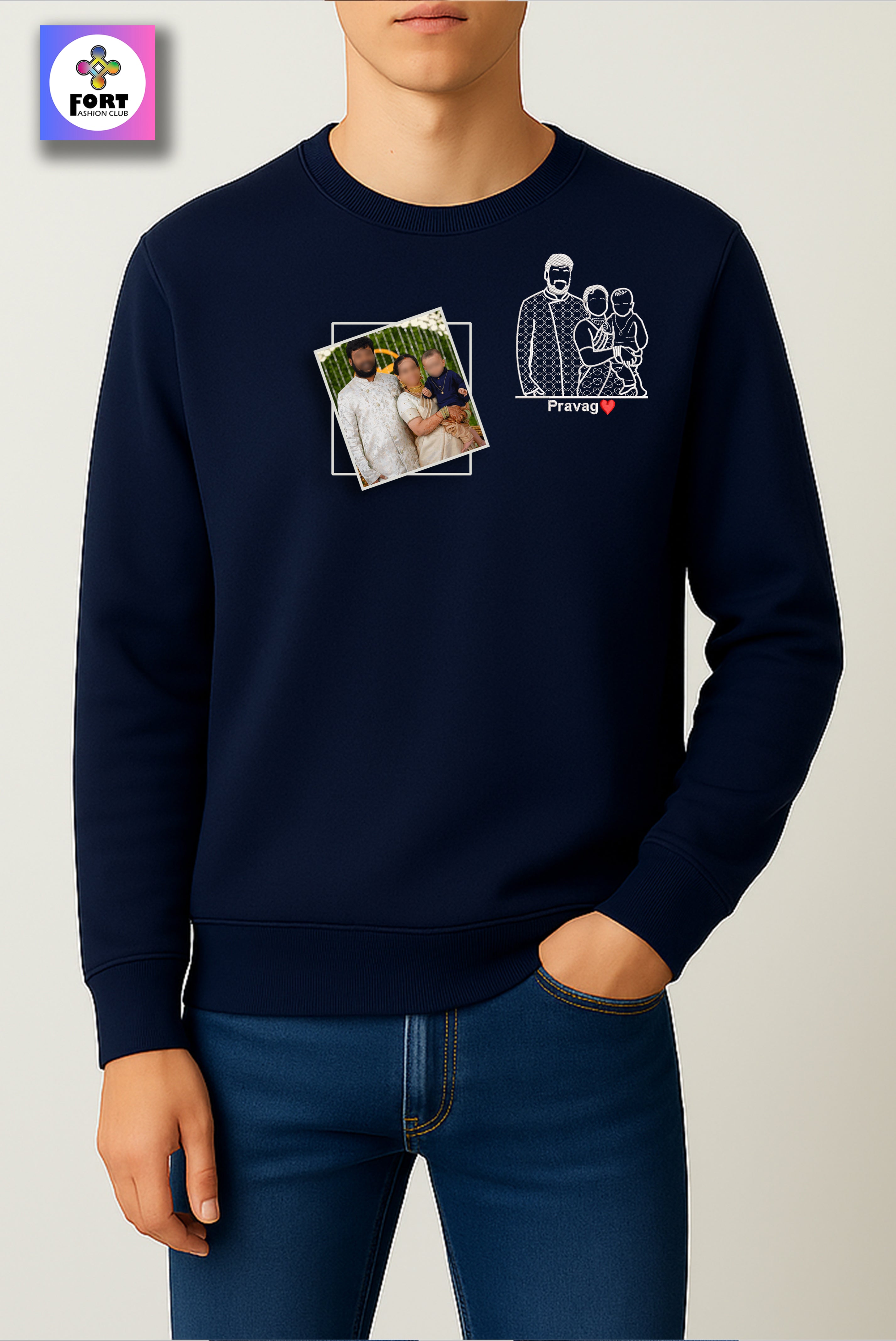 FREE.. TSHIRT WITH CUSTOMIZED EMBROIDERY UNISEX SWEATSHIRT
