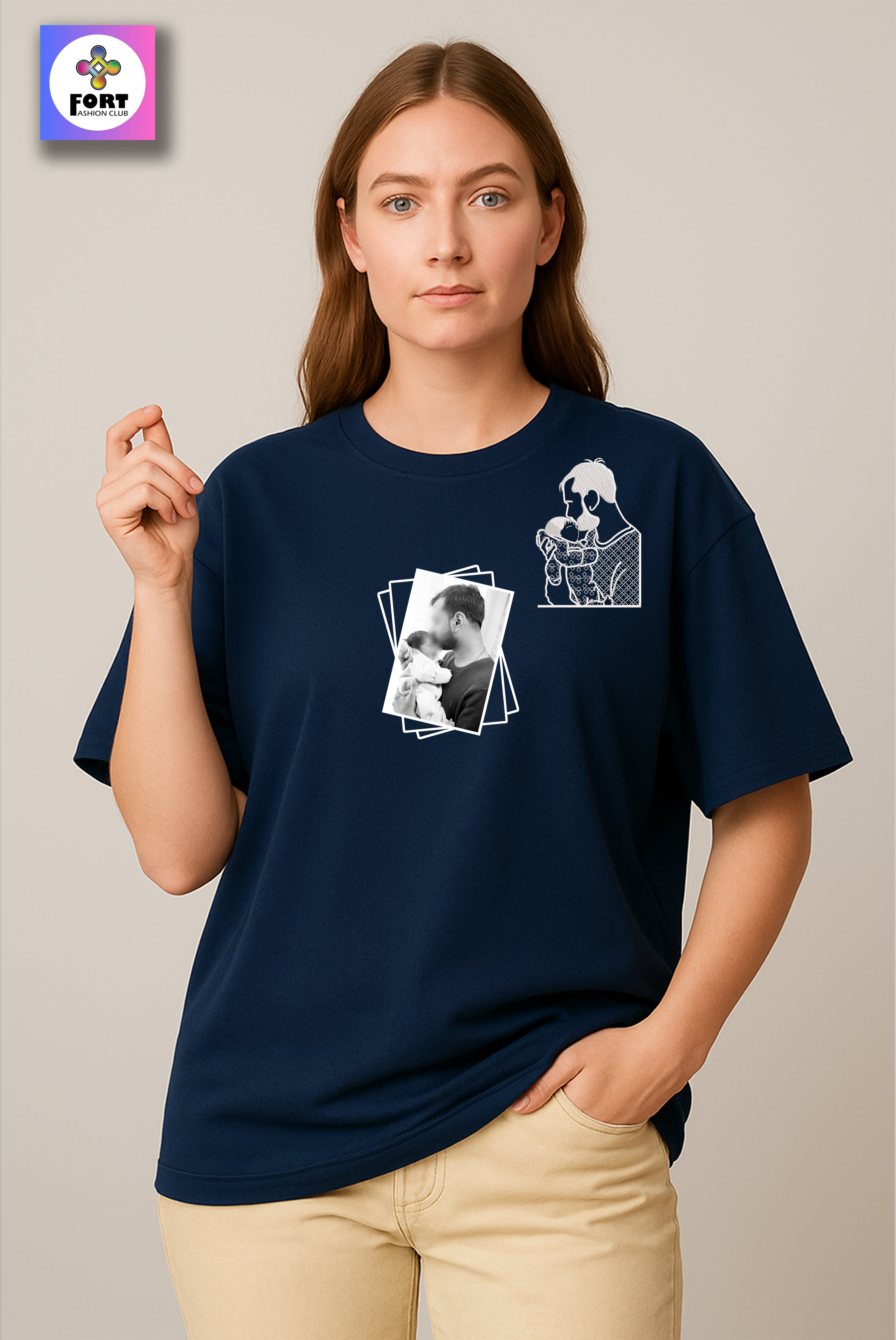 PERSONALIZED EMBROIDERY OVERSIZED (DROP SHOULDER) T-SHIRT