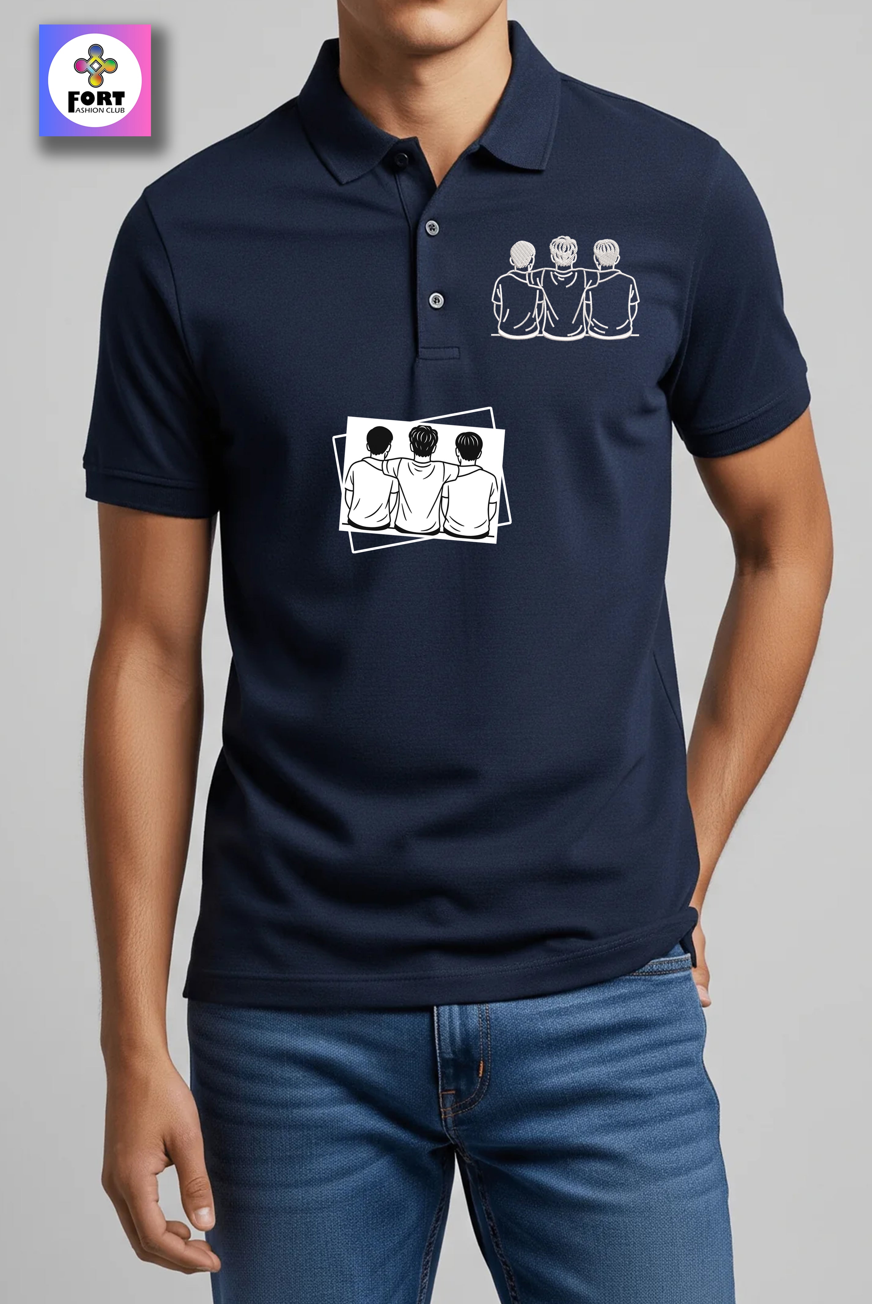 PERSONALIZED EMBROIDERY - ( COLLAR ) T-SHIRT