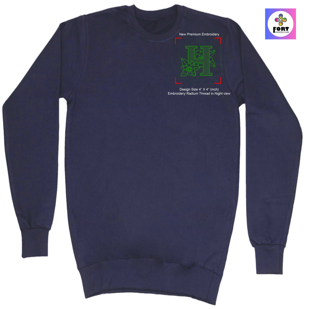 RADIUM THREAD PREMIUM  ALPHABET EMBROIDERY SWEATSHIRT