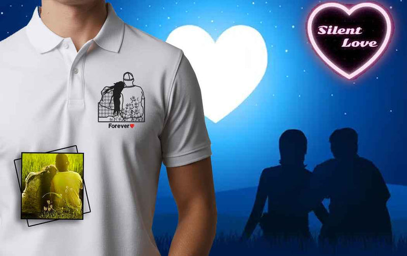 premium embroidered T-shirt with love