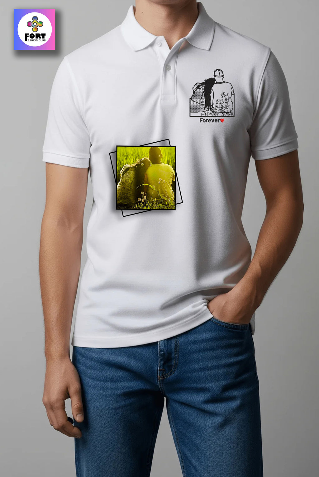 PERSONALIZED EMBROIDERY - ( COLLAR ) T-SHIRT