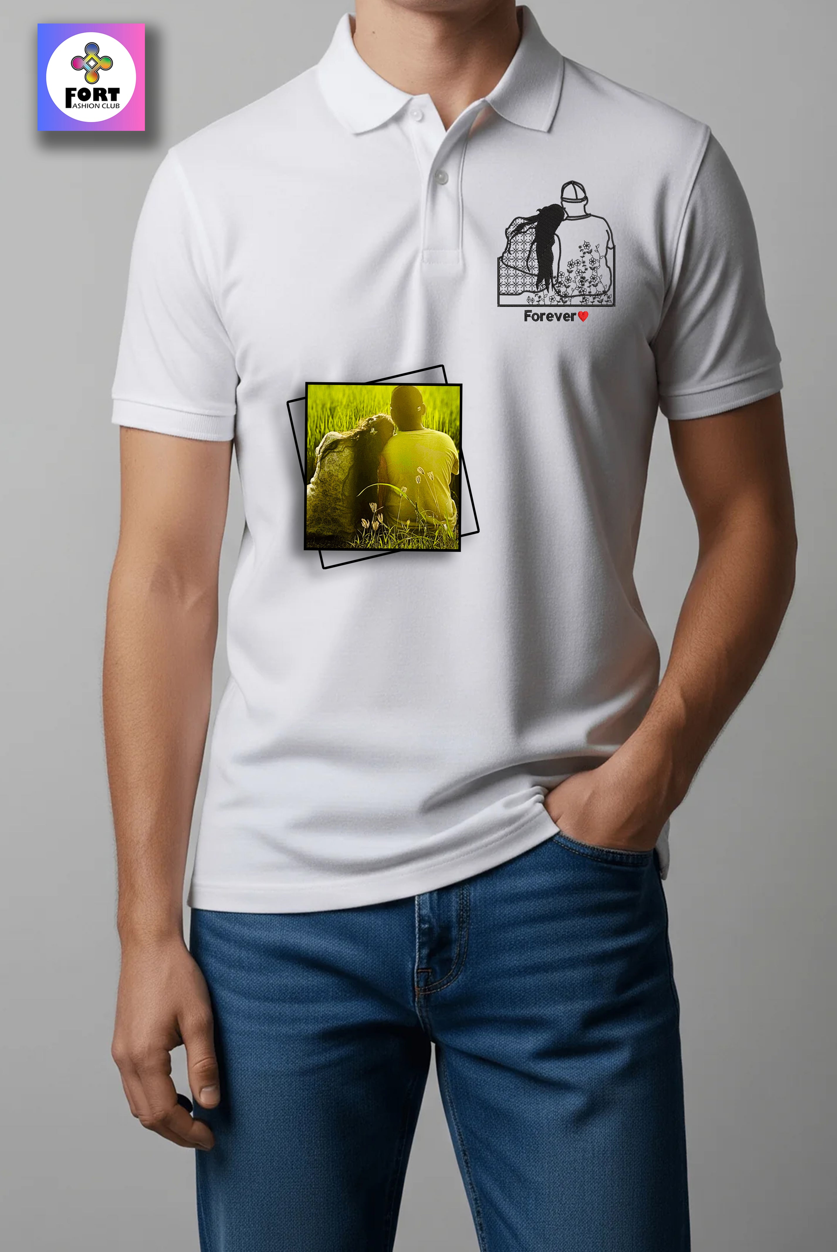 PERSONALIZED EMBROIDERY - ( COLLAR ) T-SHIRT