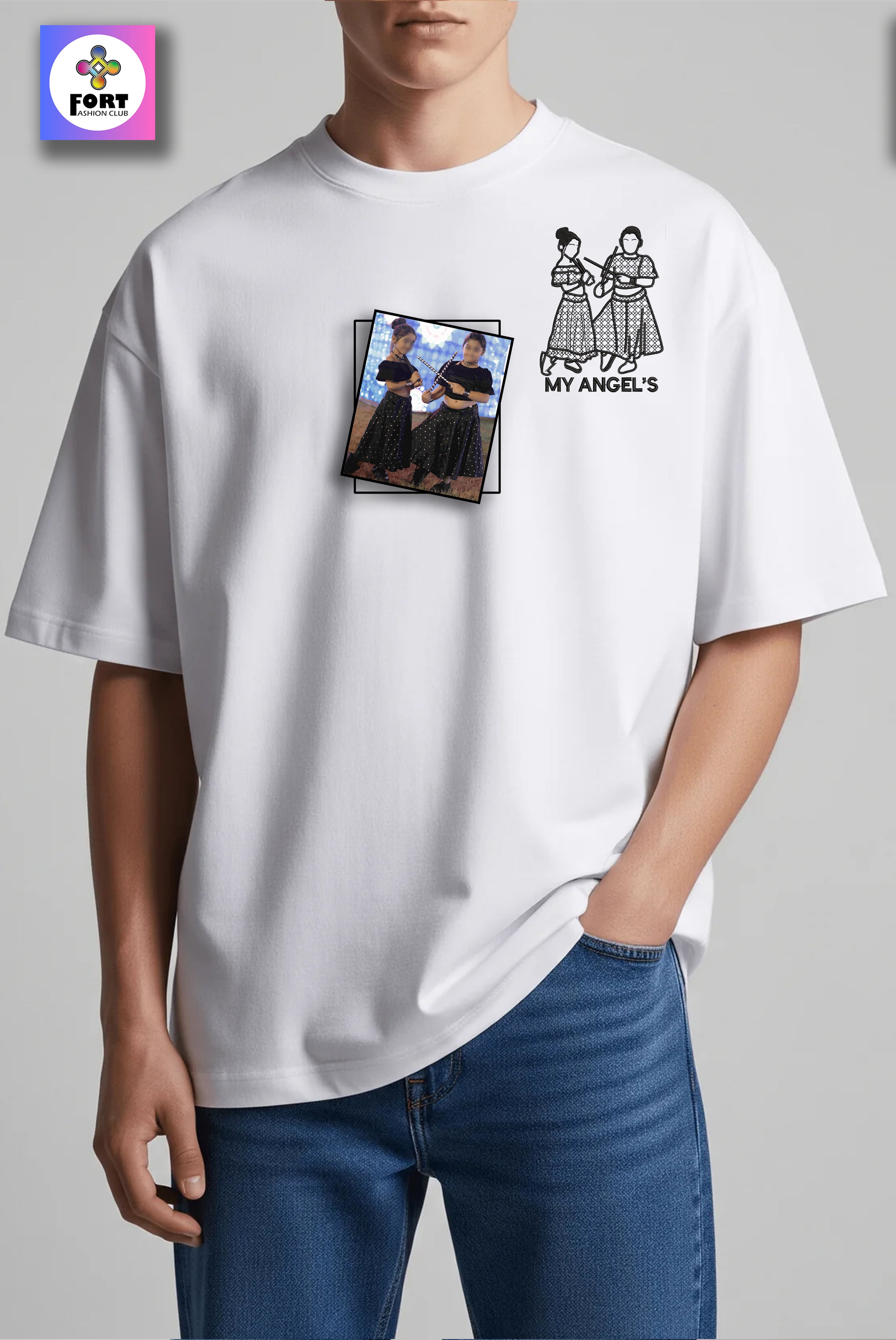 PERSONALIZED EMBROIDERY OVERSIZED (DROP SHOULDER) T-SHIRT
